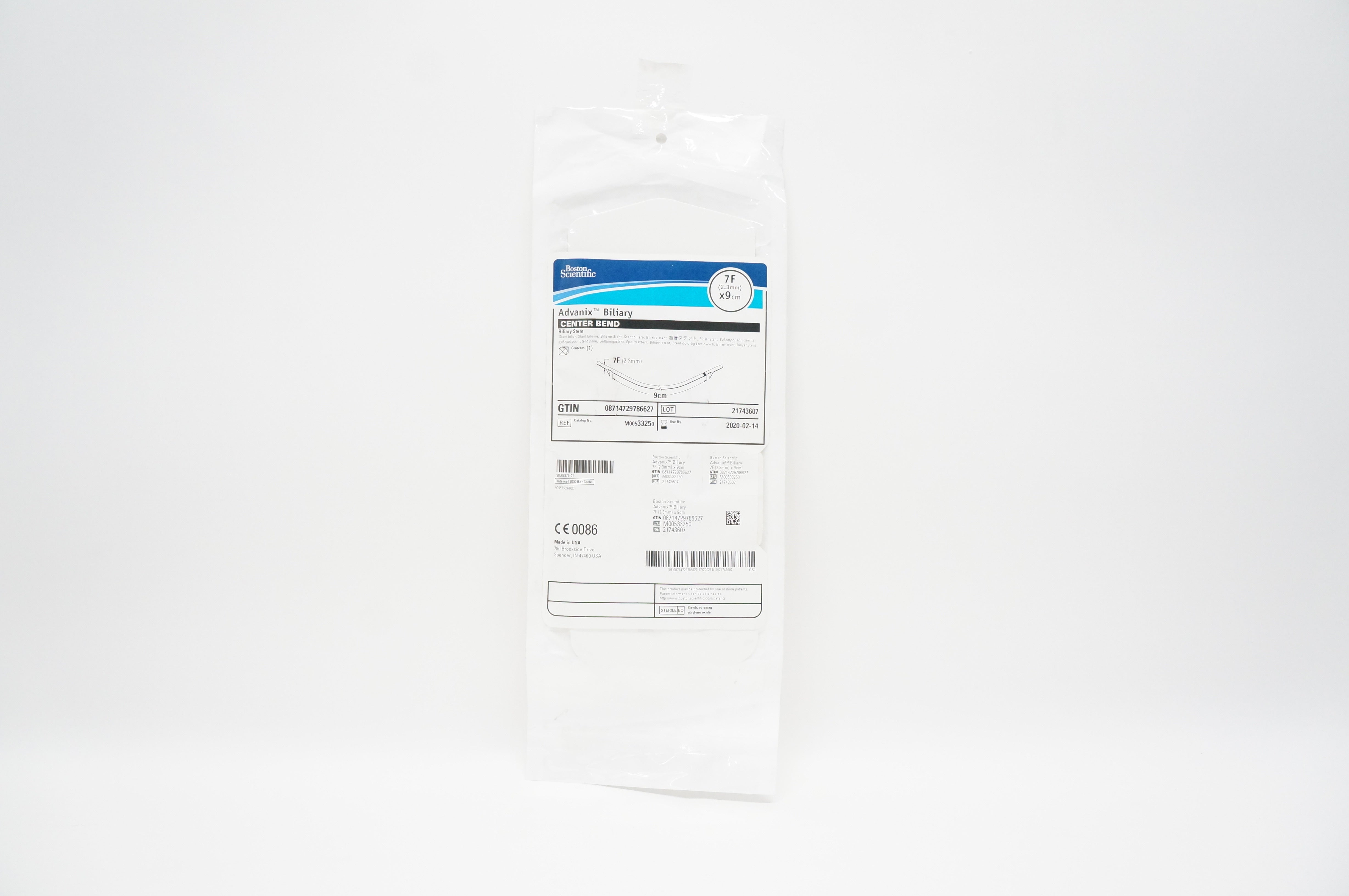 Boston Scientific 3325 Advanix Biliary Stent 7F x 9cm (x)