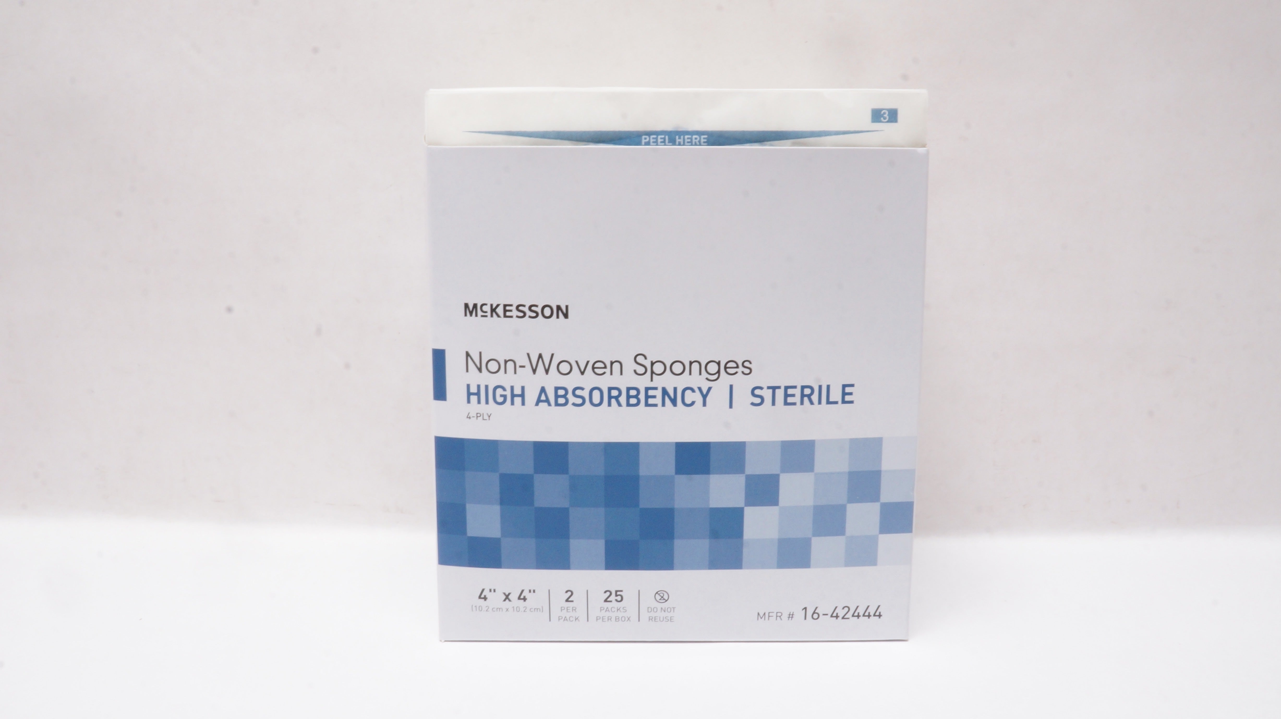 McKesson 16-42444 Non-Woven Sponges High Absorbency 4inch x 4inch - Box of 25