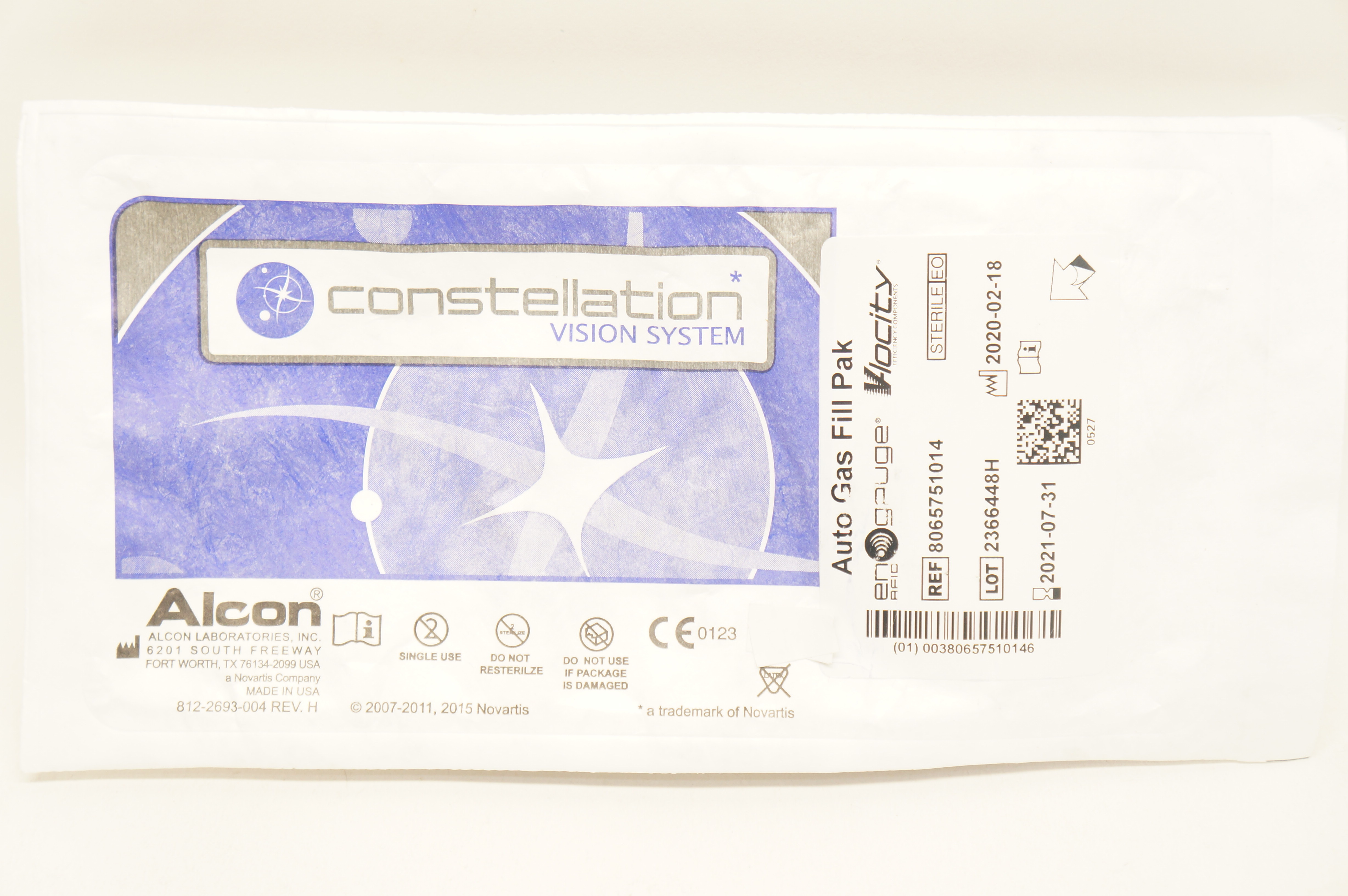 Alcon 8065751014 Constellation Vision System Auto Gas Fill Pak (x)