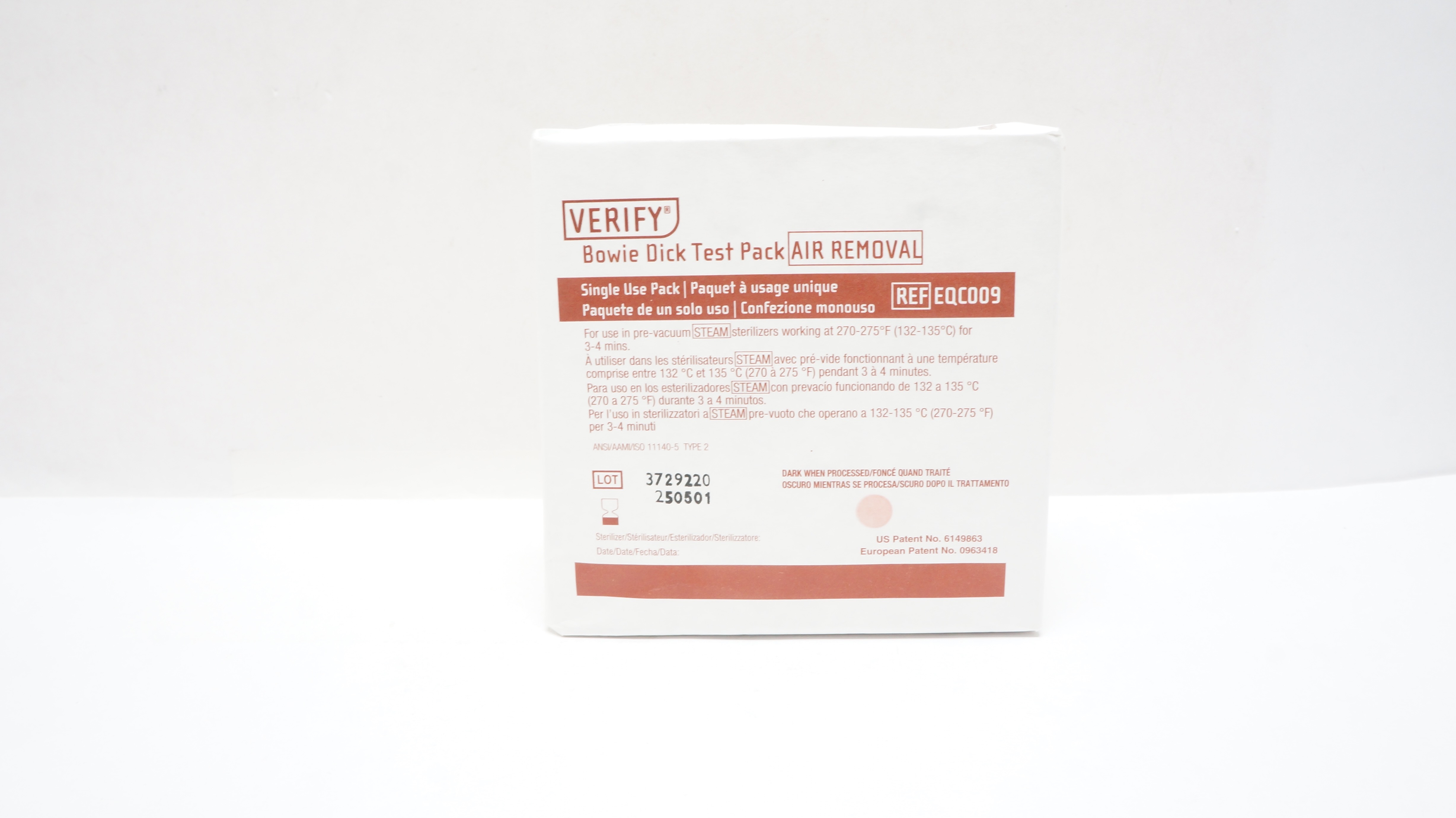 Steris EQC009 Verify Bowie Dick Test Pack