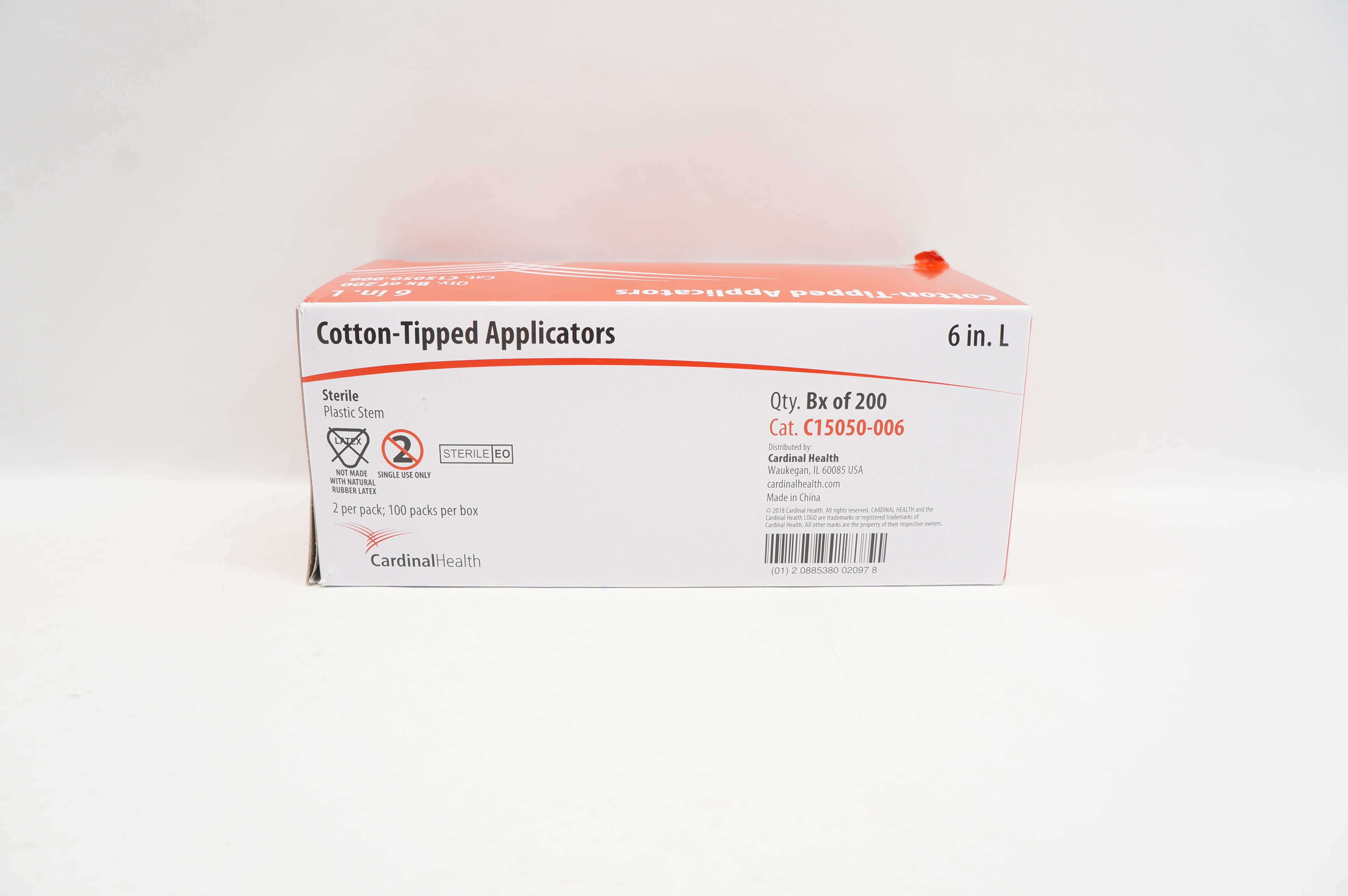 Cardinal Health C15050-006 Cotton-Tipped Applicators 6in L - Box of 200