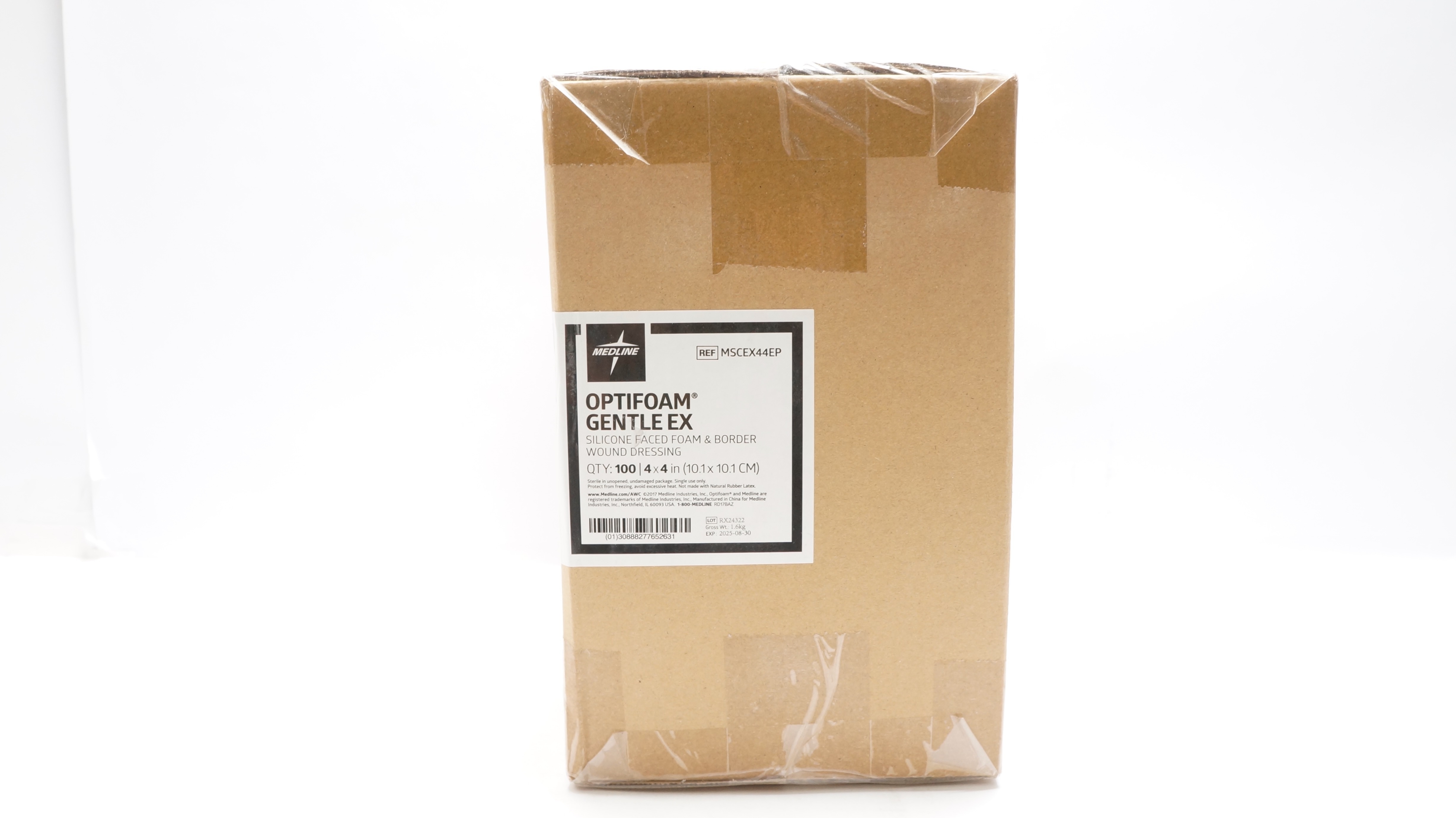 Medline MSCEX44EP Optifoam Silicone Faced Foam&Border 4 x 4inch- Pack of 100