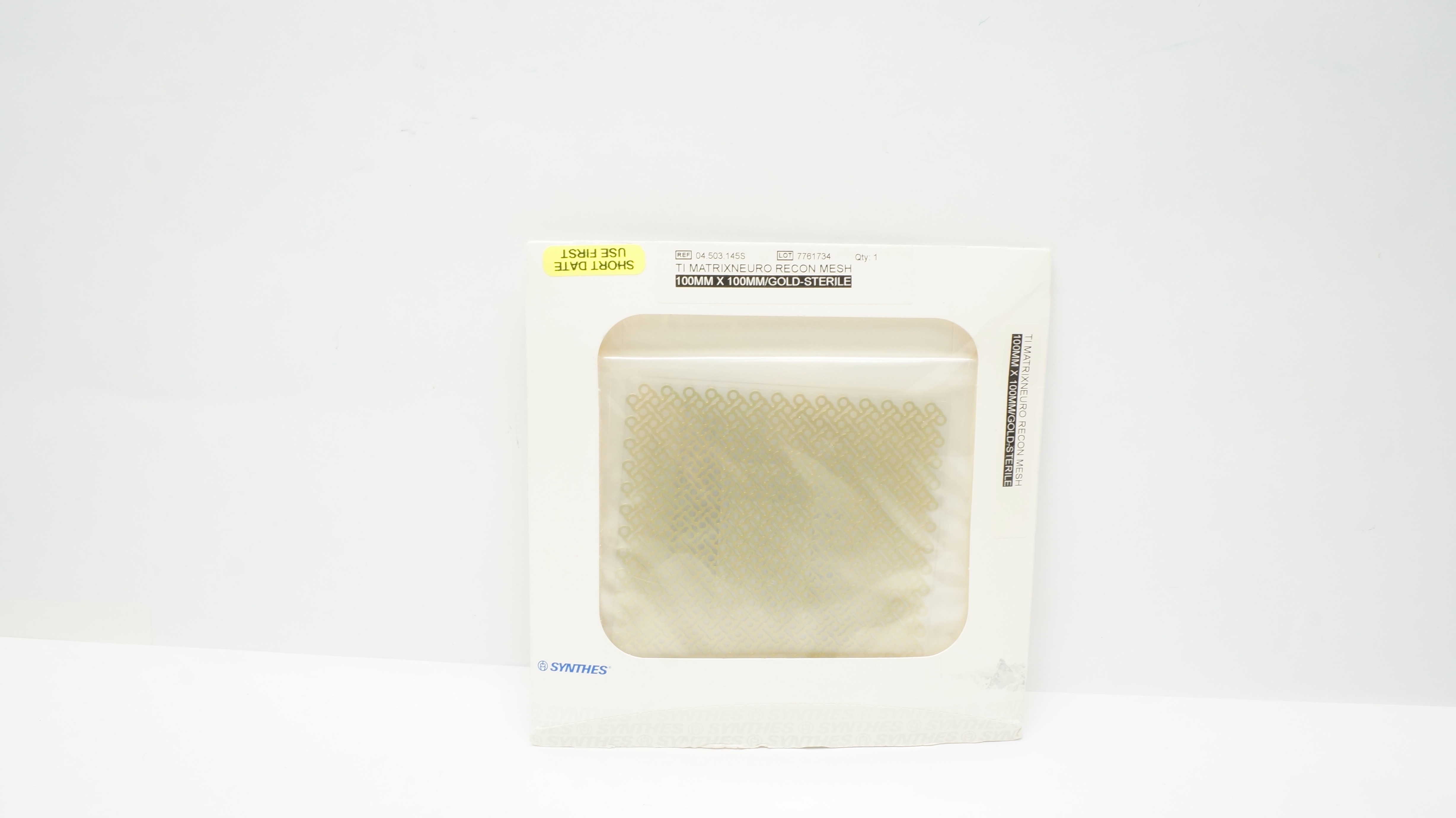 Synthes 04.503.145S TI Matrixneuro Recon Mesh 100mm x 100mm/Gold-Sterile (x)