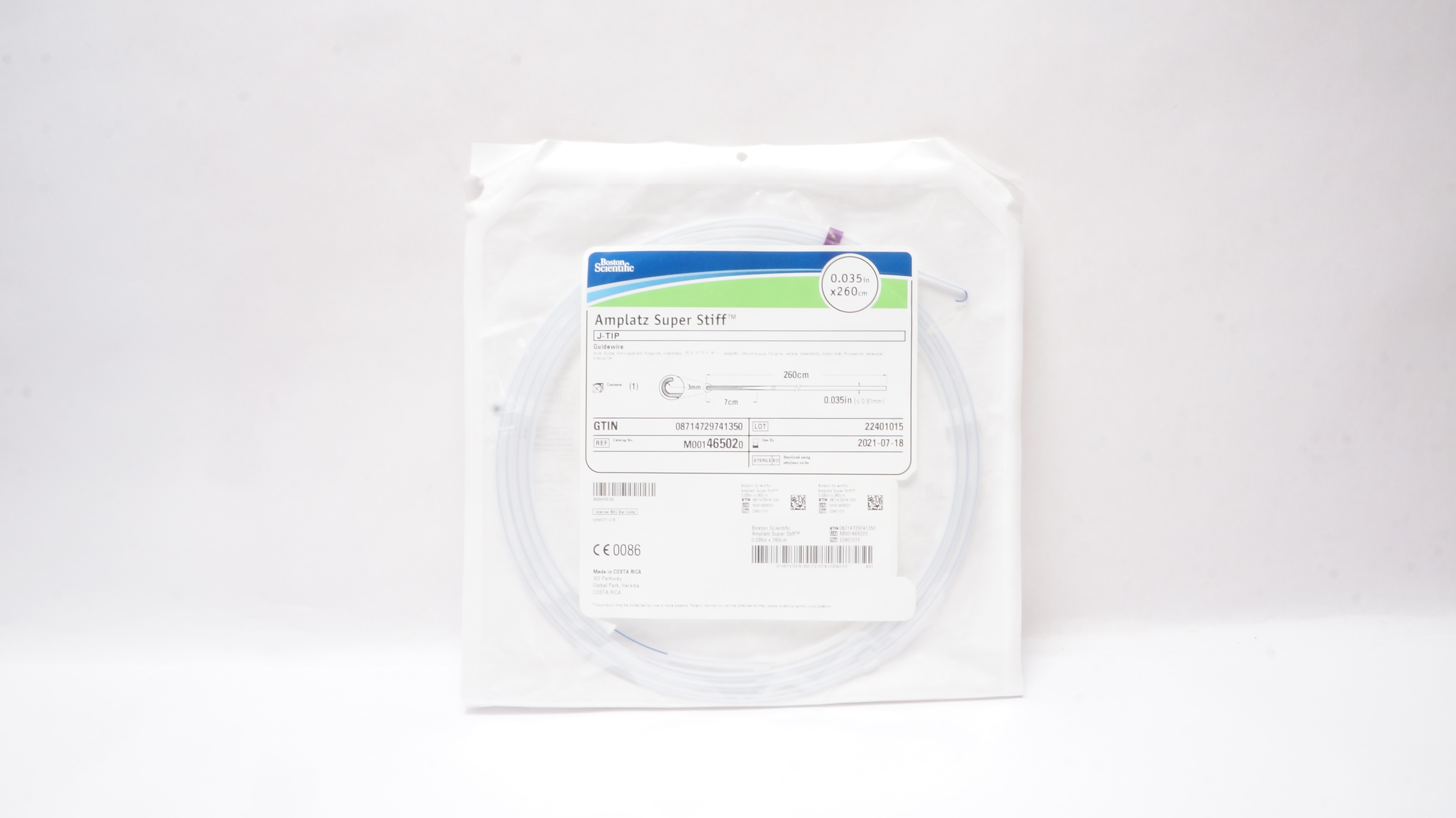 Boston Scientific 46502 Amplatz Super Stiff Guidewire J-Tip 0.035in x 260cm (x)