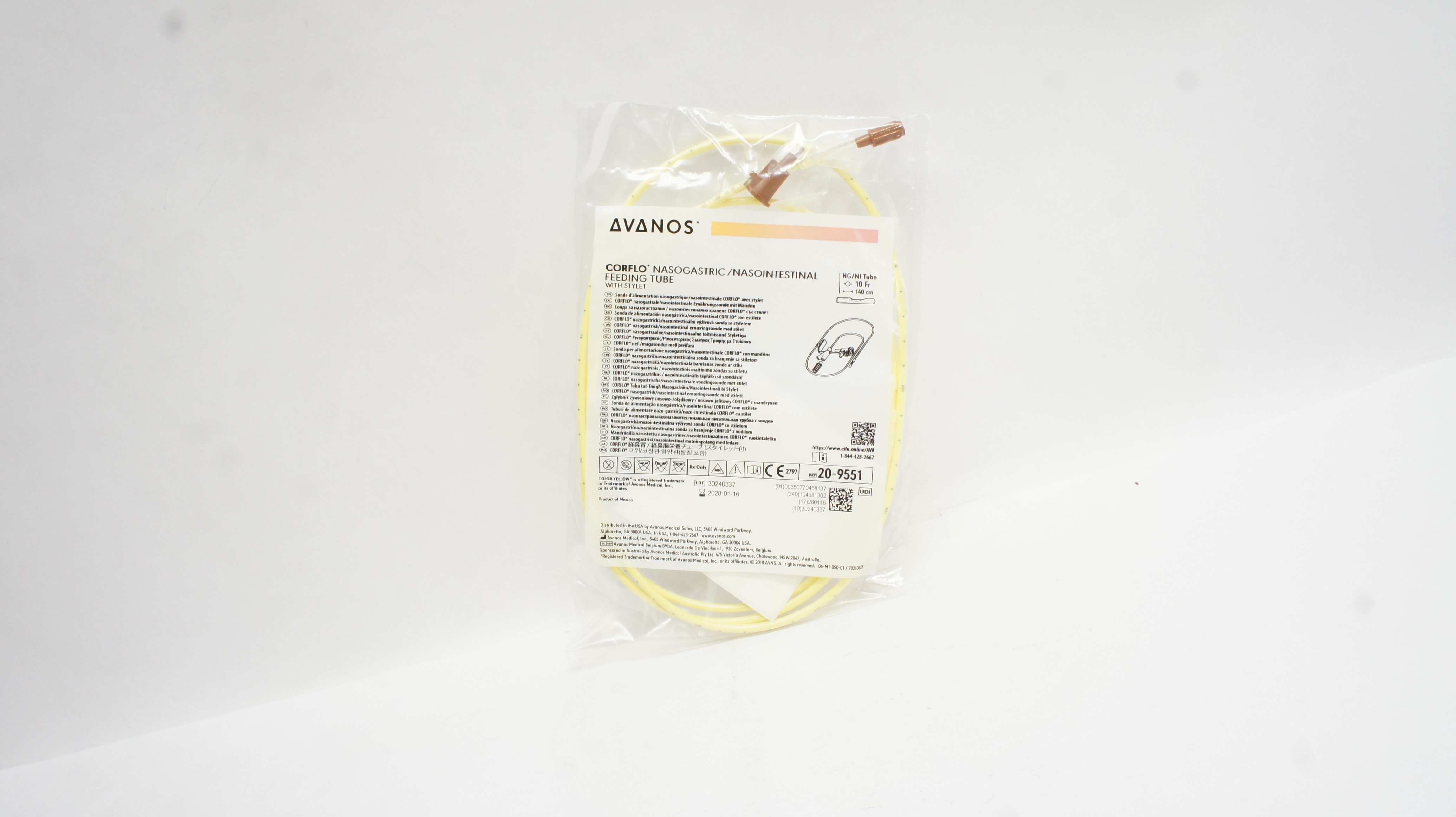 Avanos 20-9551TRAK2 2 Nasogastric Feeding Tube 10 Fr x 140cm