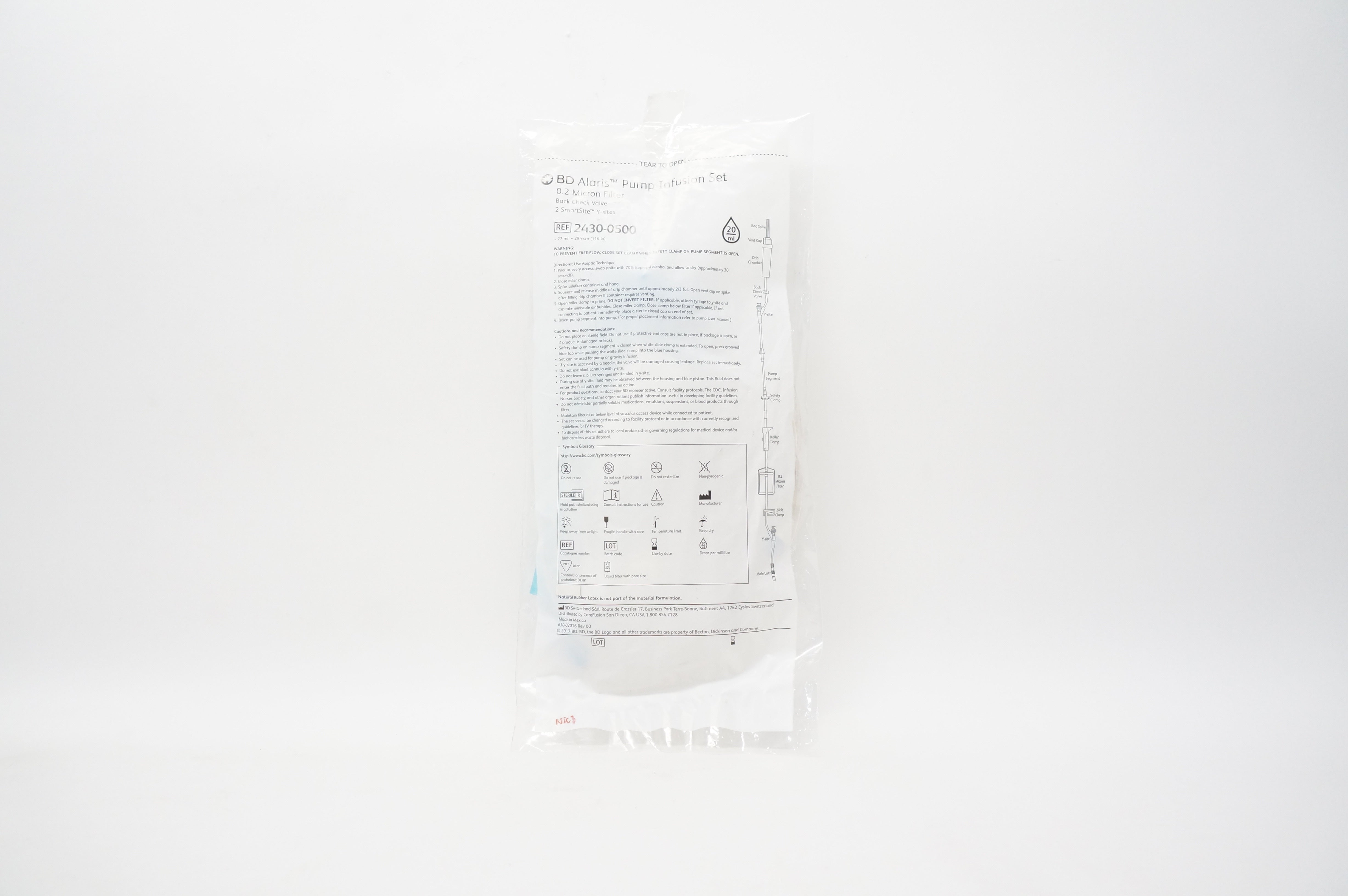 BD 2430-0500 Alaris Pump Infusion Set 20ml 116inch