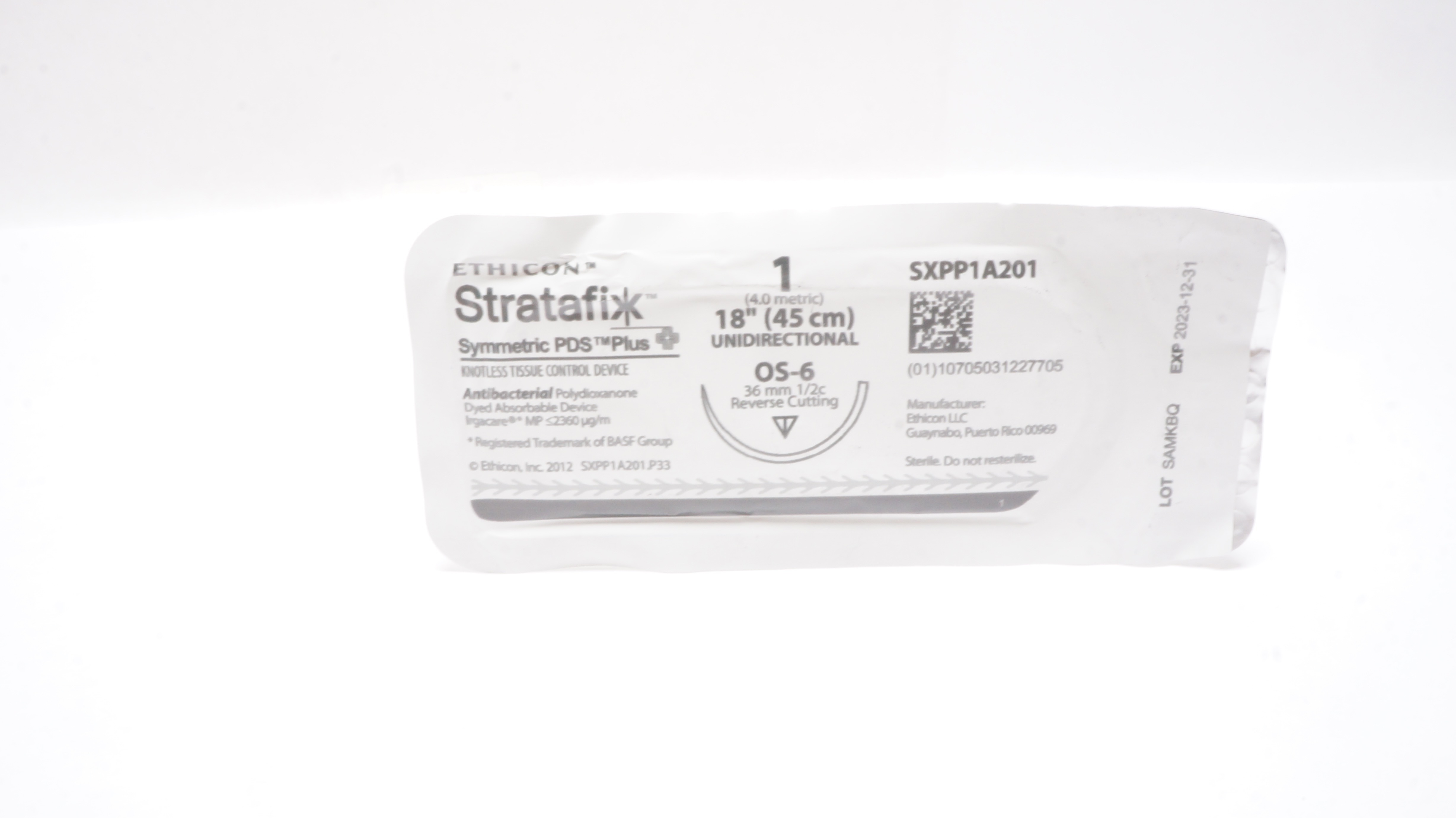 Ethicon SXPP1A201 1 Stratafix, OS-6, 36mm 1/2c Reverse Cutting, 18inch