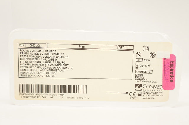 ConMed 5092-228 Round Bur, Long, Carbide 4mm (x)