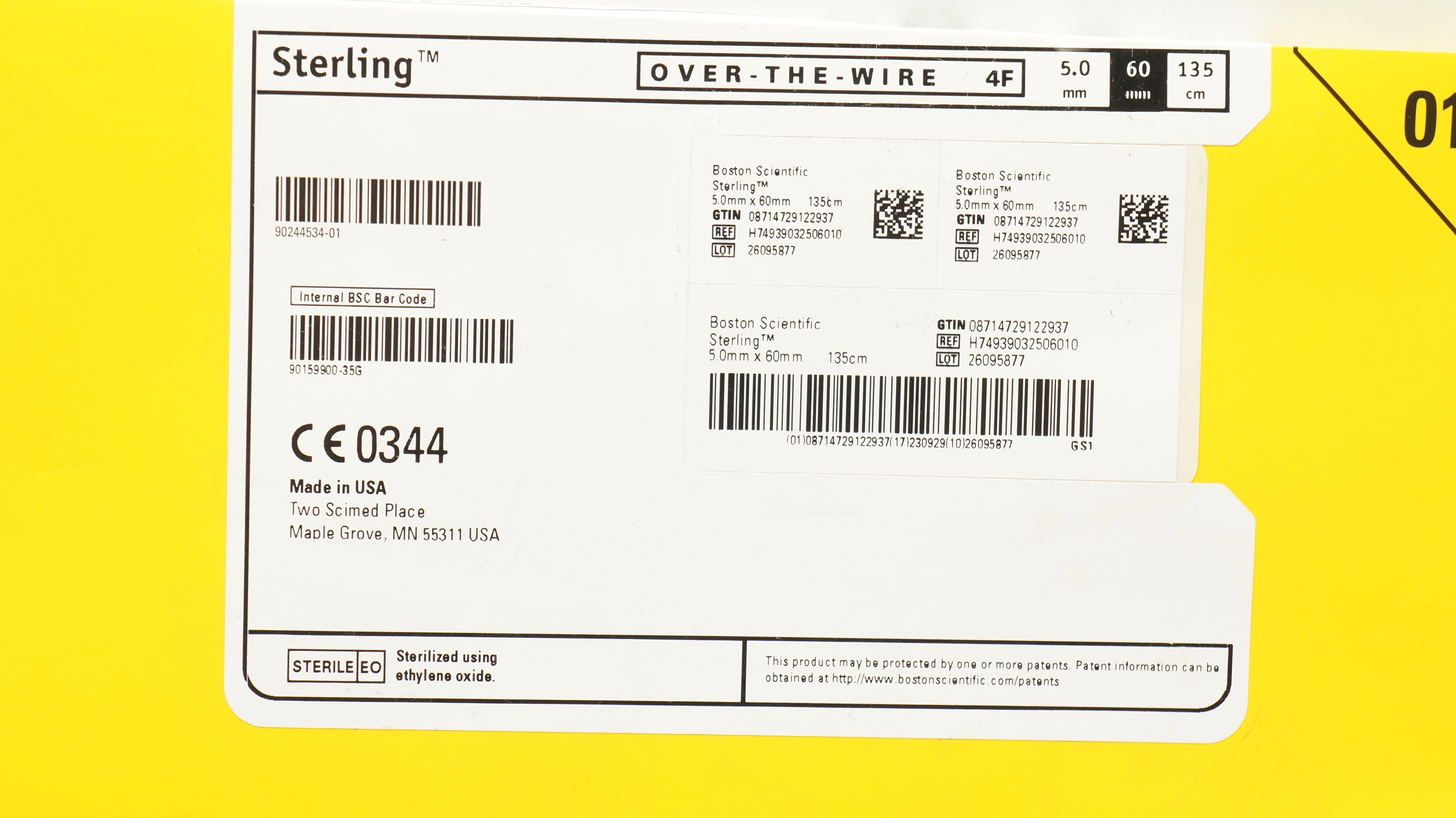 Boston Scientific 3903250601 OTW 4F Sterling PTA Balloon