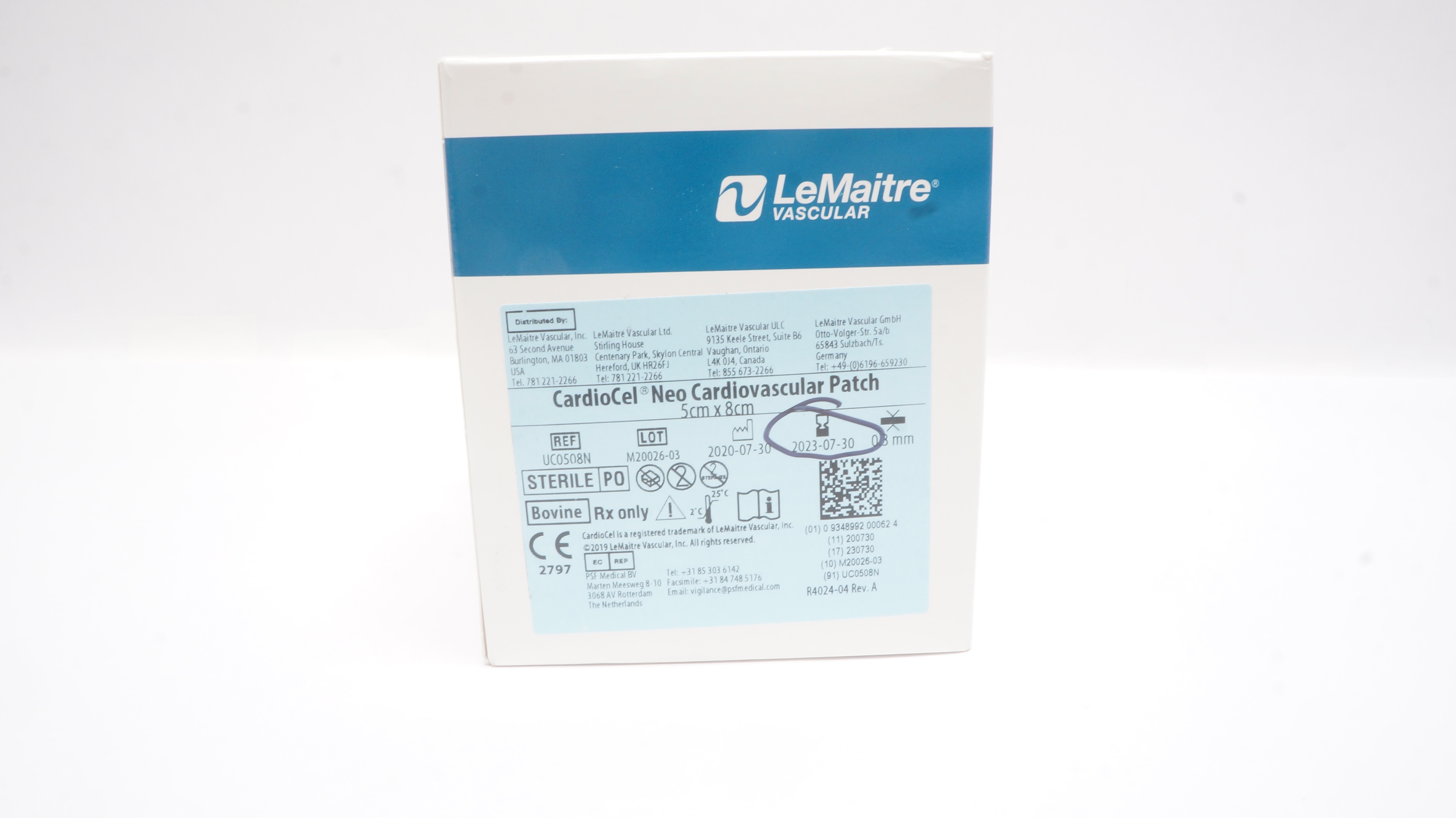 PSF Medical UC0508N LeMaitre CardioCel Neo Cardiovascular Patch 5cm x