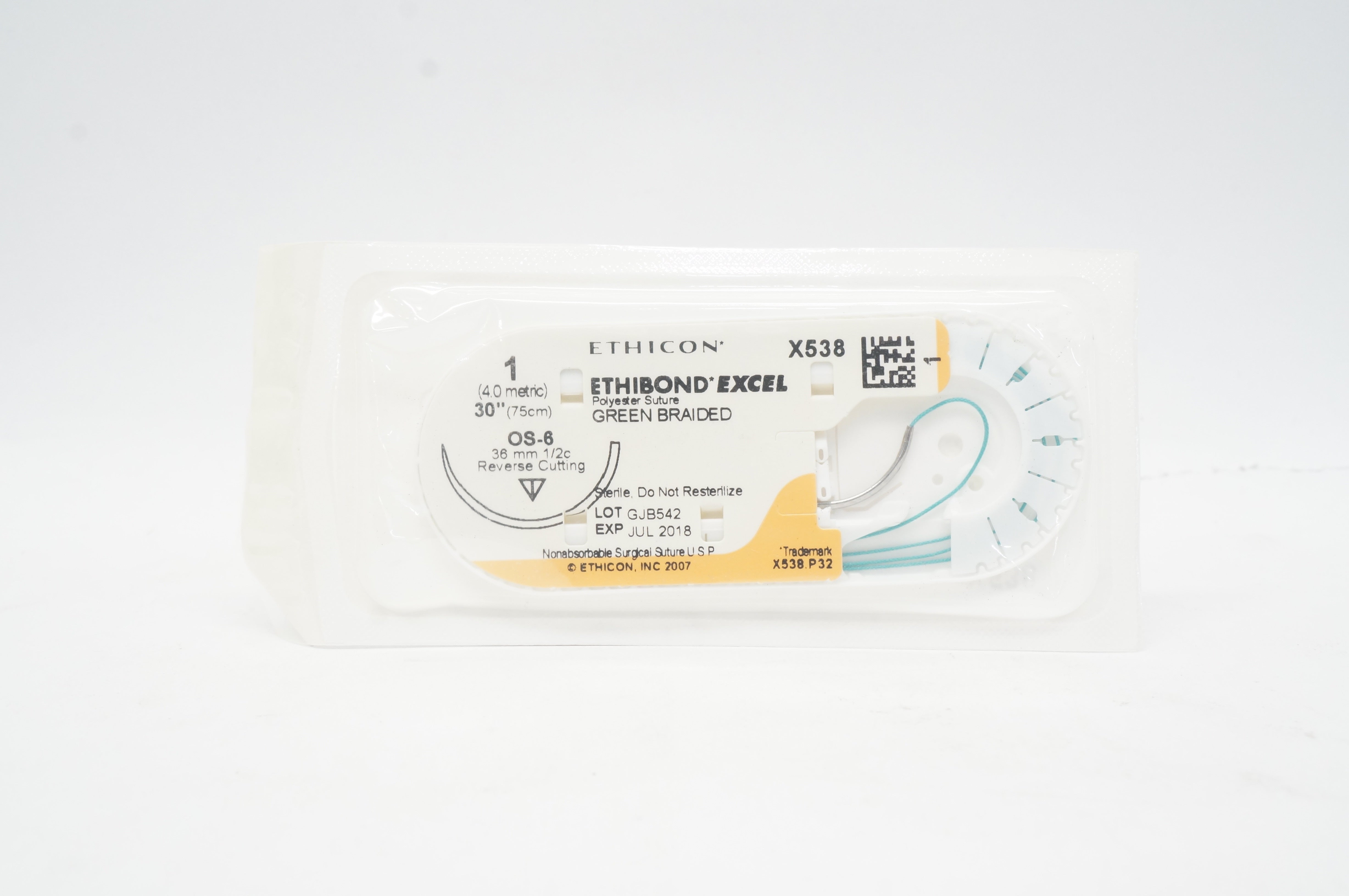 Ethicon X538H 1 ETHIBOND EXCEL OS-6 36mm 1/2c 30in. (x)