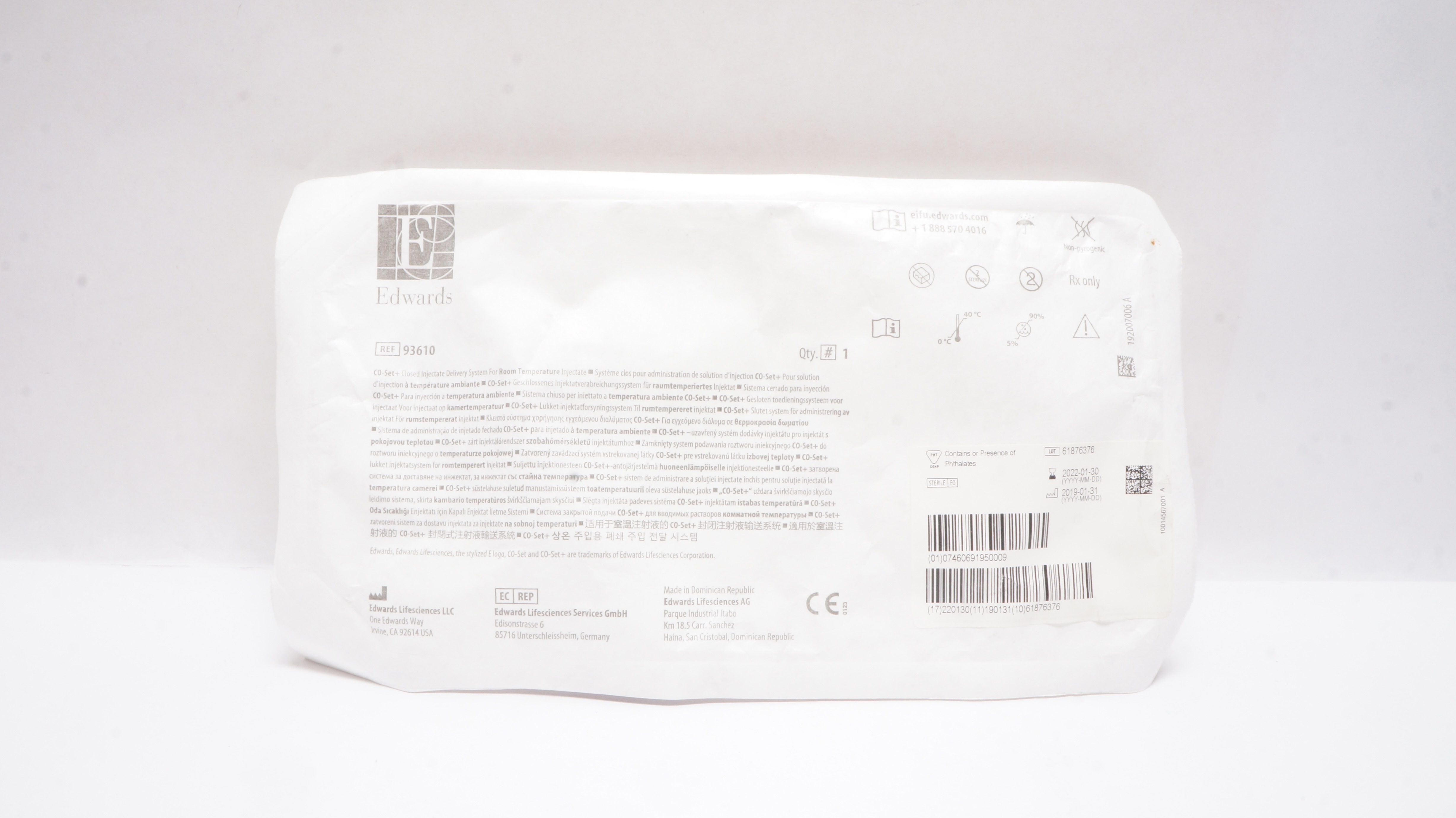 Edwards Lifesciences 93610 CO-Set+Closed Injectate Delivery System (x)