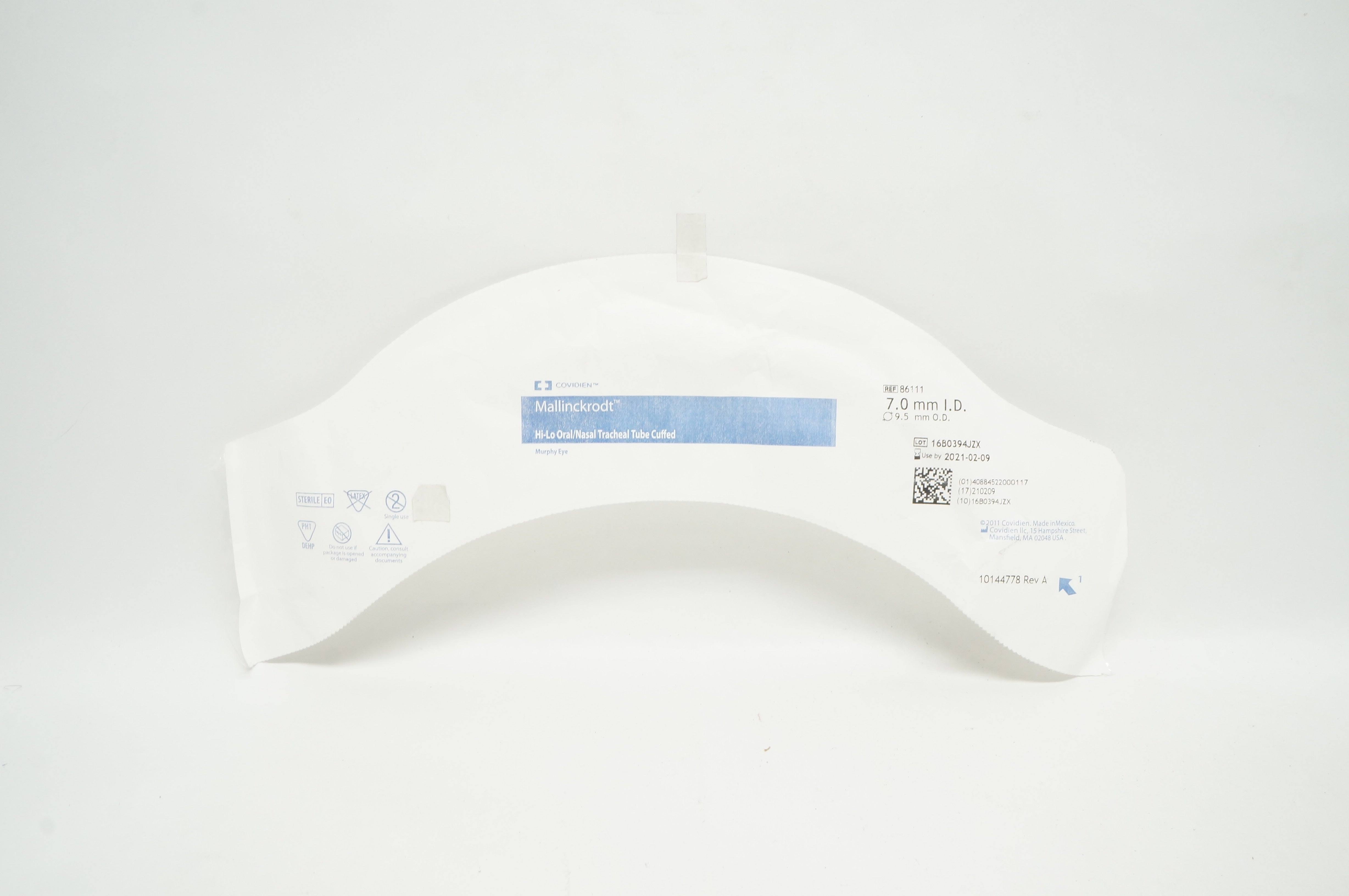Covidien 86111 Mallinckrodt Hi-Lo Oral/Nasal Tracheal Tube 7.0mm ID x 9.5mm OD
