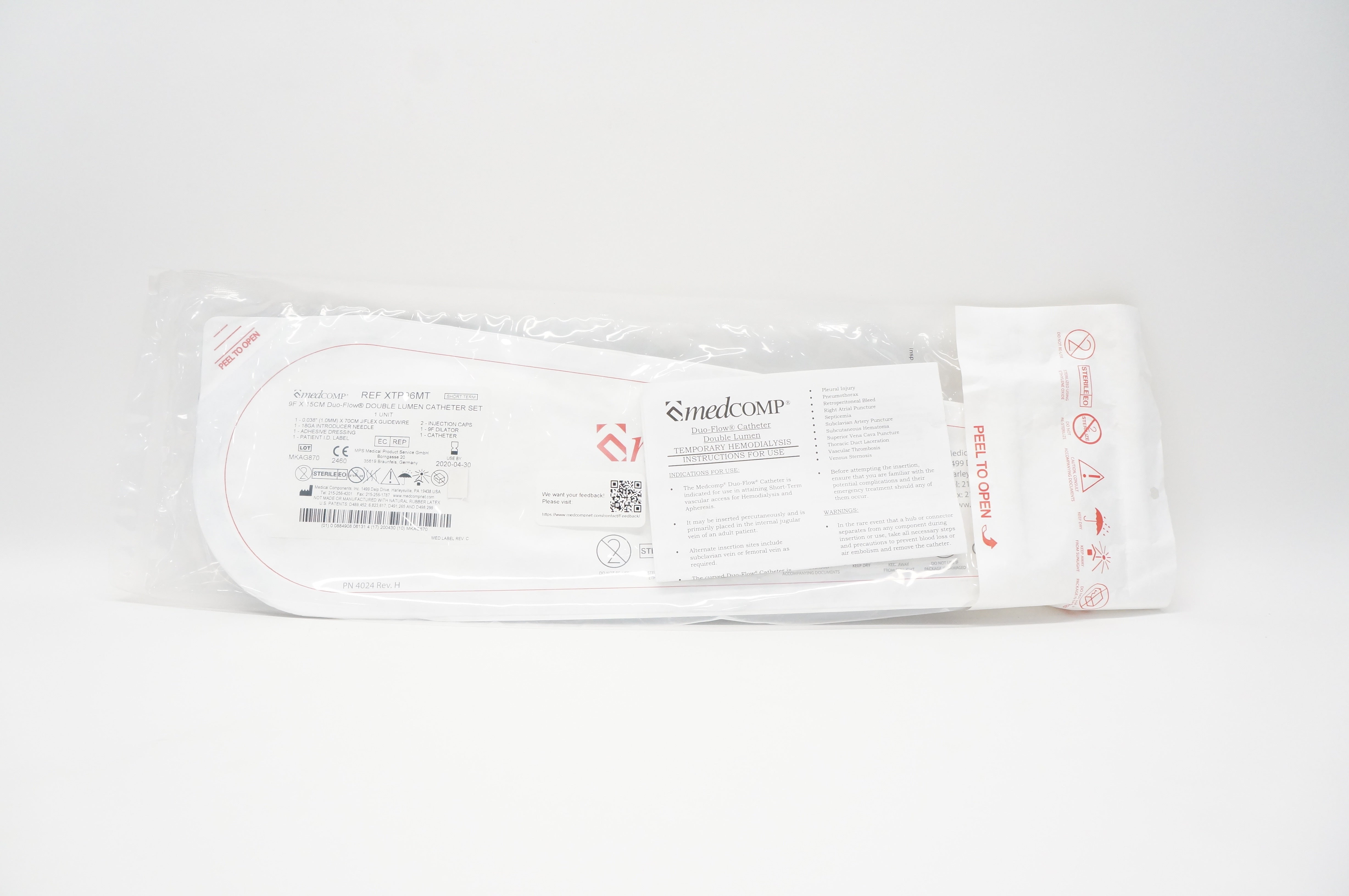 MedComp XTP96MT 9F x 15cm Duo-Flow Double Lumen Catheter Set (x)