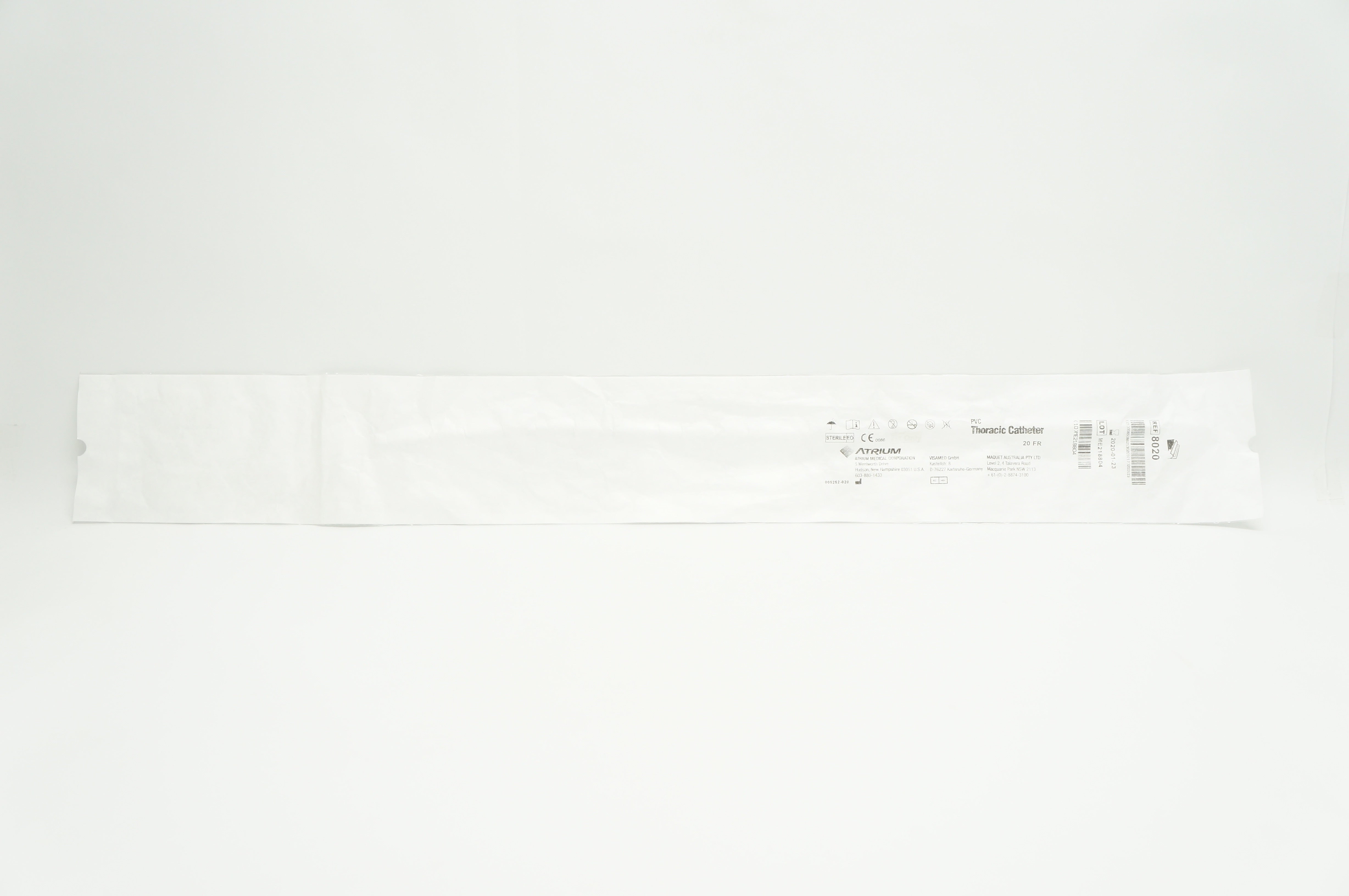 Atrium 8020 PVC Thoracic Cath. Sterile, 20 Fr (x)