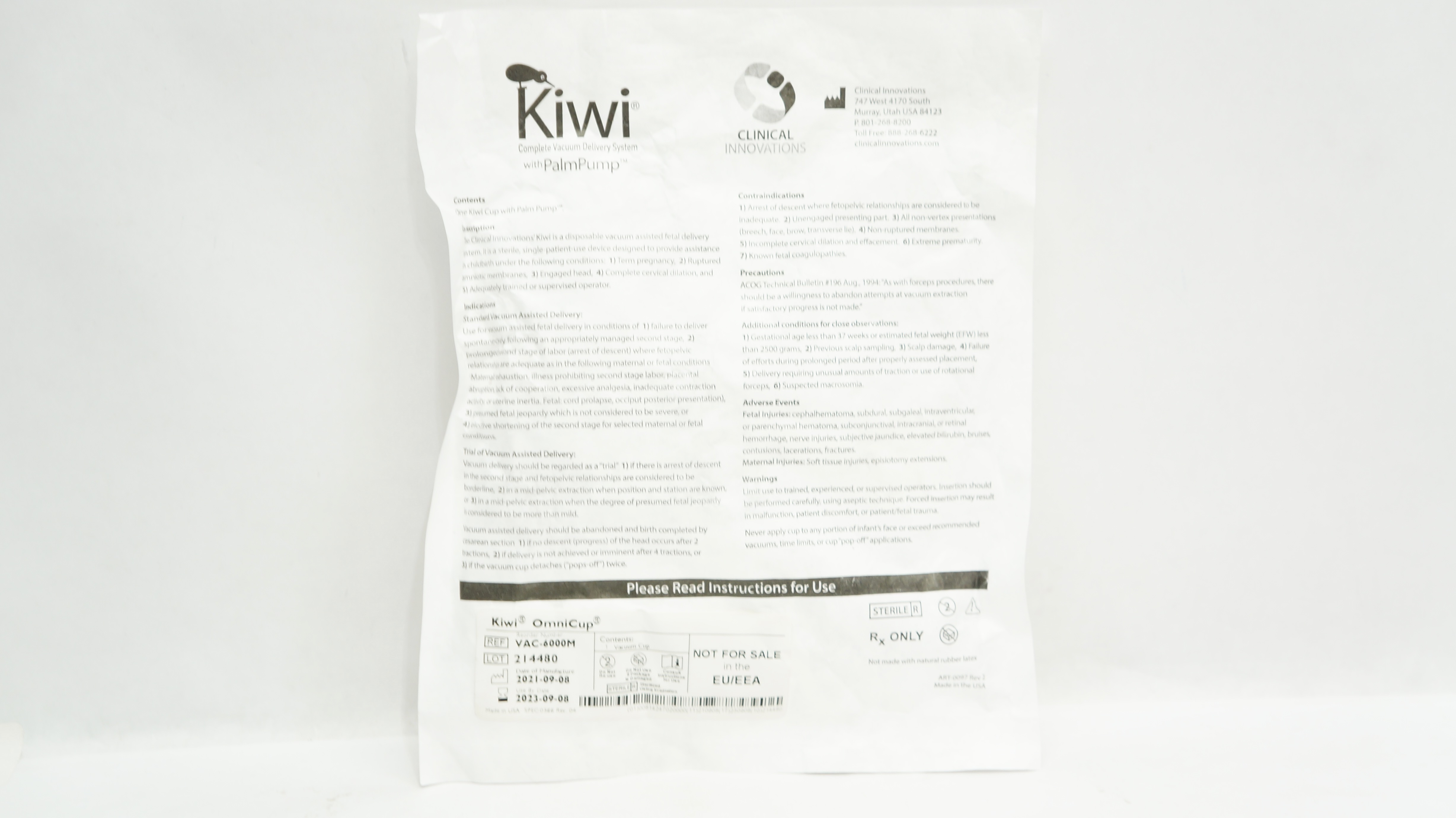 Clinical Innovations VAC6000M Kiwi Omni Cup Vacuum Delivery System w