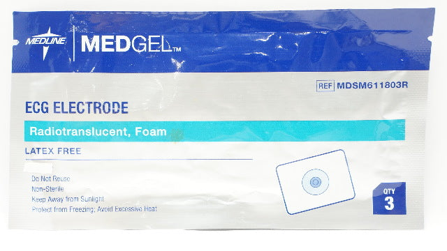 Medline MDSM611803R  MedGel ECG Electrode Radiotranslucent, Foam (x) - Pack of 3