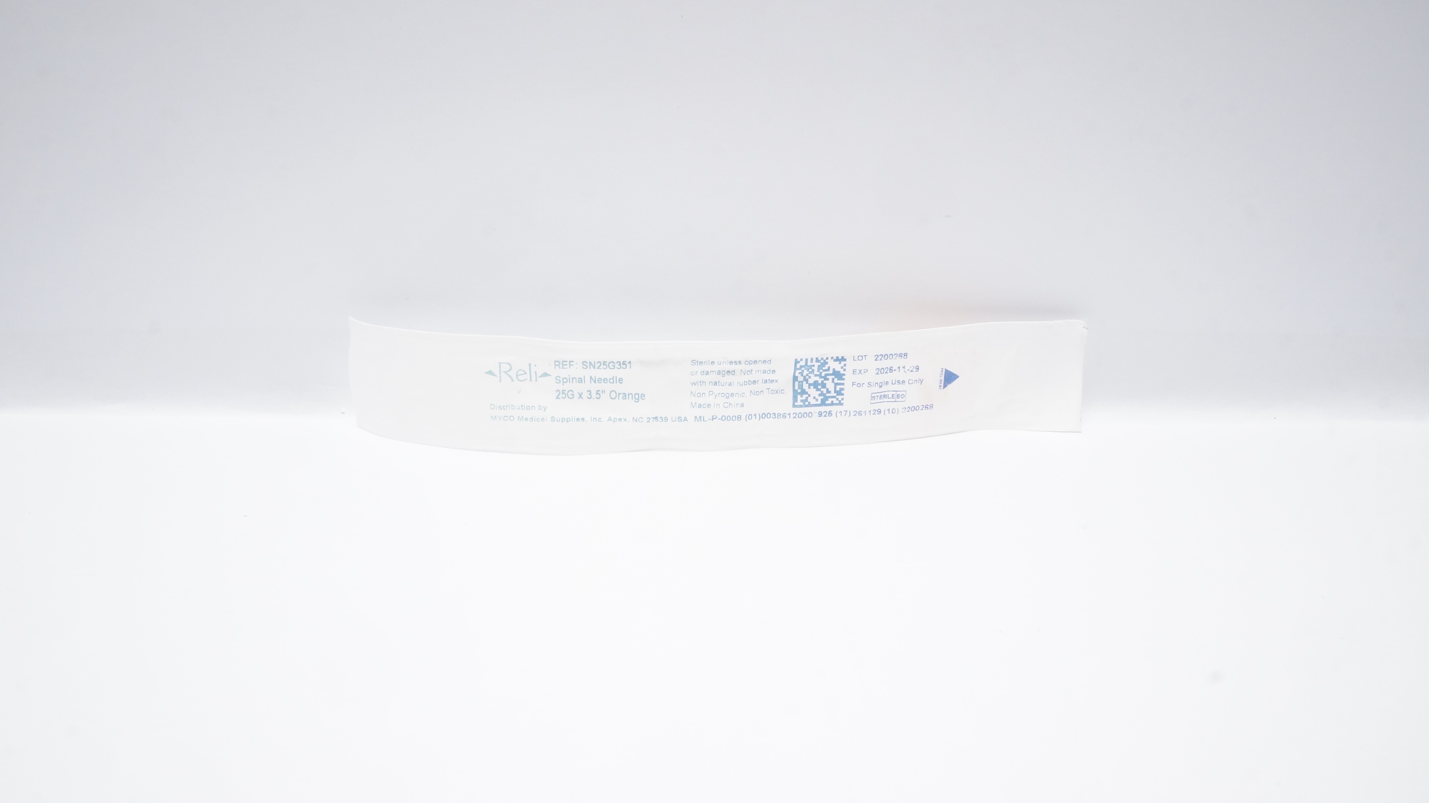 Myco Medical SN25G351 Reli Spinal Ndle 25G x 3.5inch Orange