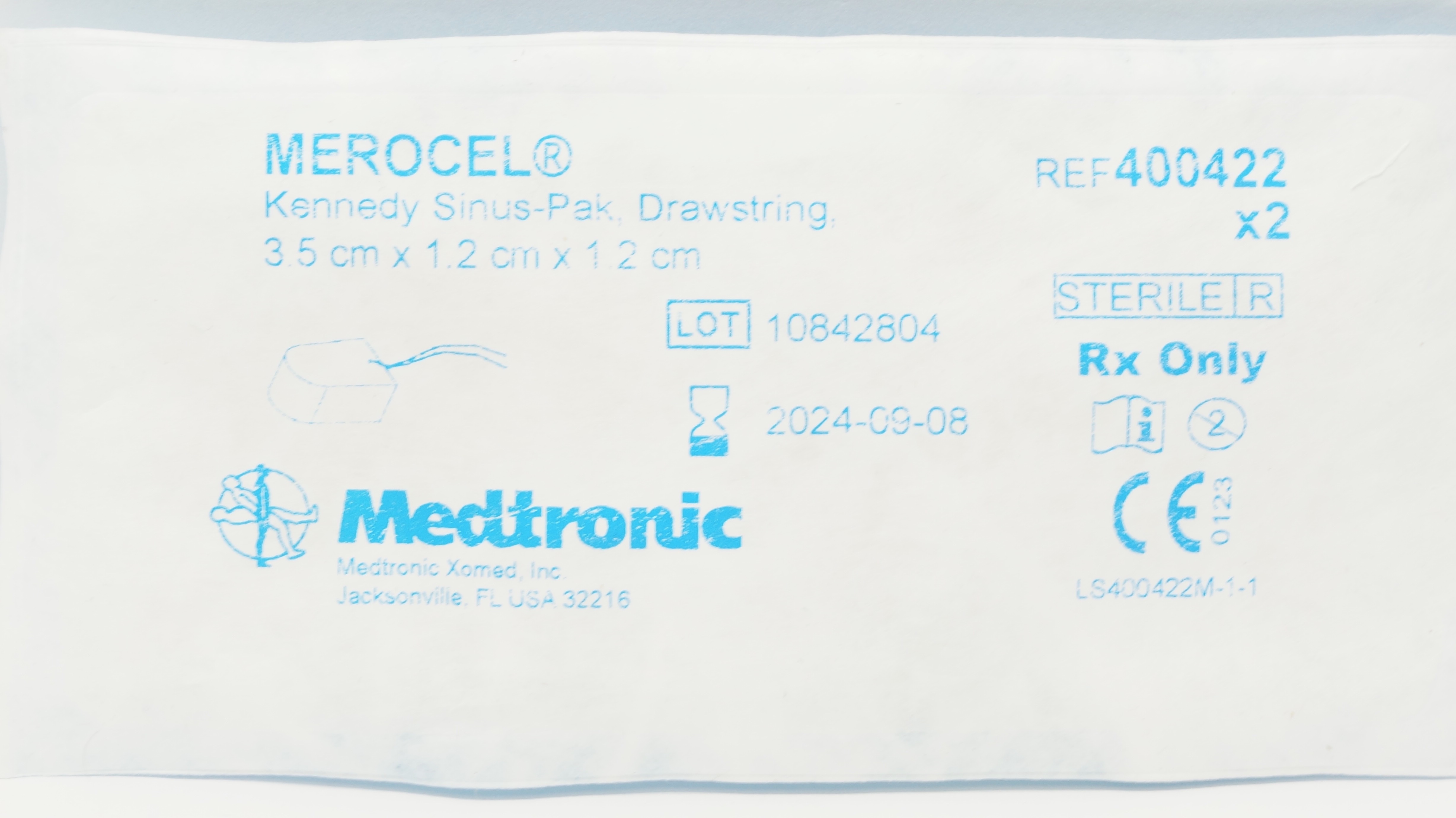 Mericel Medtronic 400422 Merocel Sinus-Pak, Drawstring 3.5 x 1.2 x 1.2cm (x ...