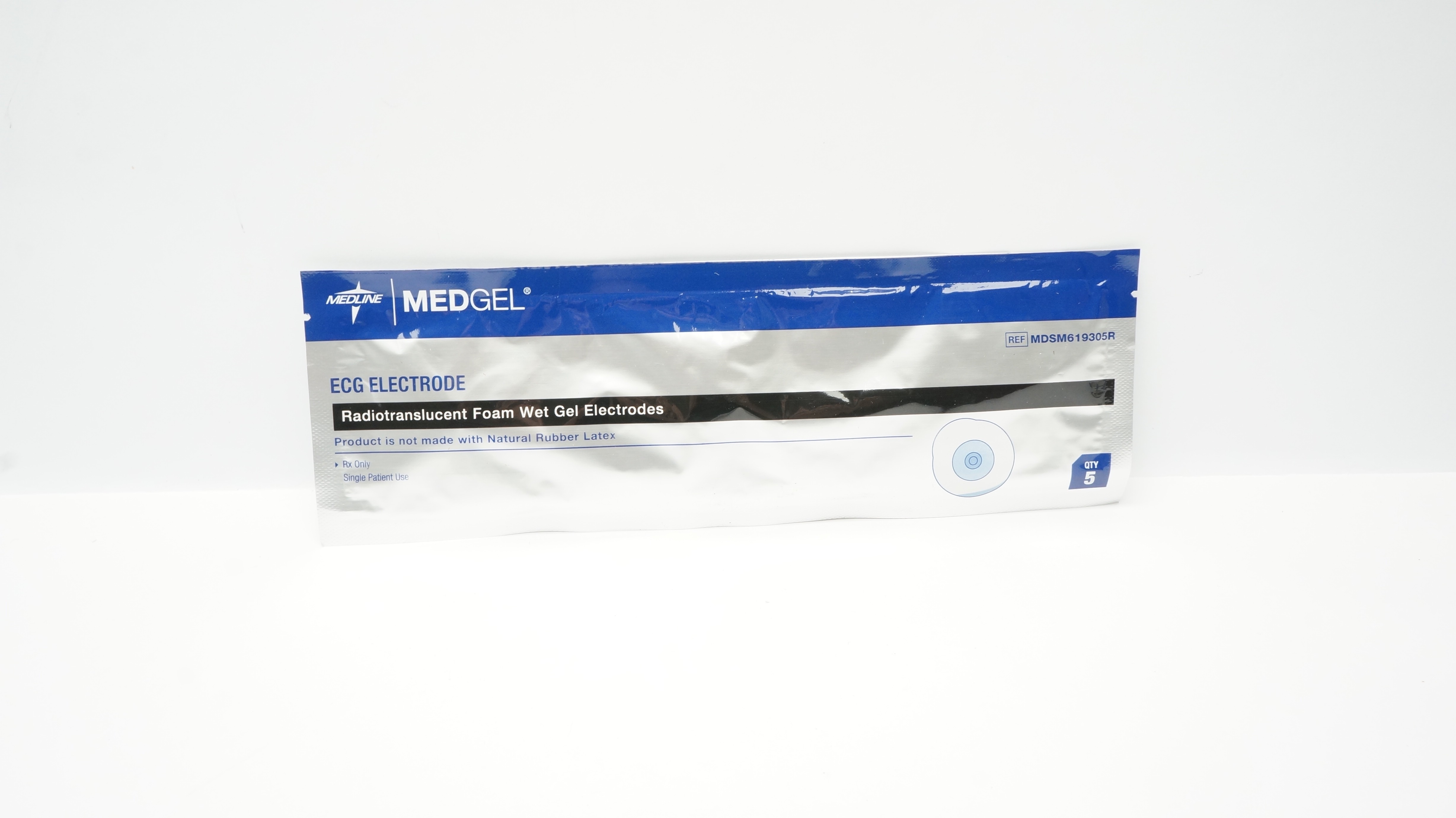 Medline MDSM619305R ECG Electrode Radiotranslucent Foam Wet Gel (x) - Pack of 5