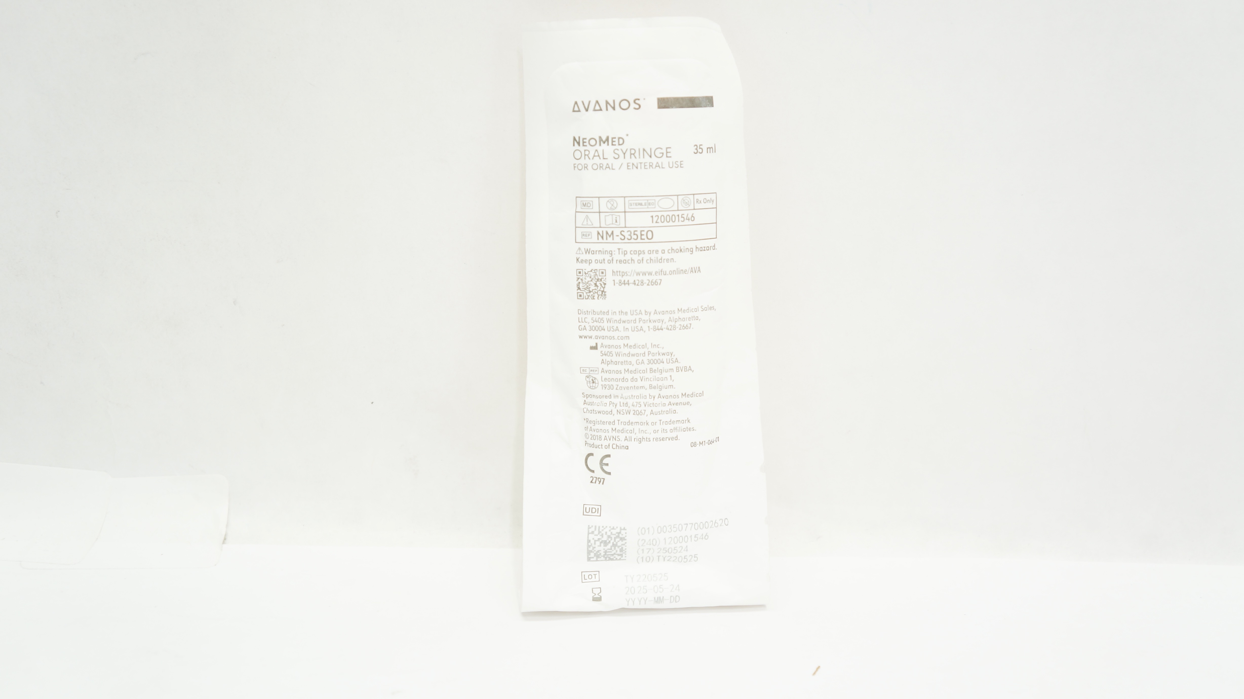 Avanos NM-S35EO NeoMed Oral Syringe for Oral/Enteral Use 35mL
