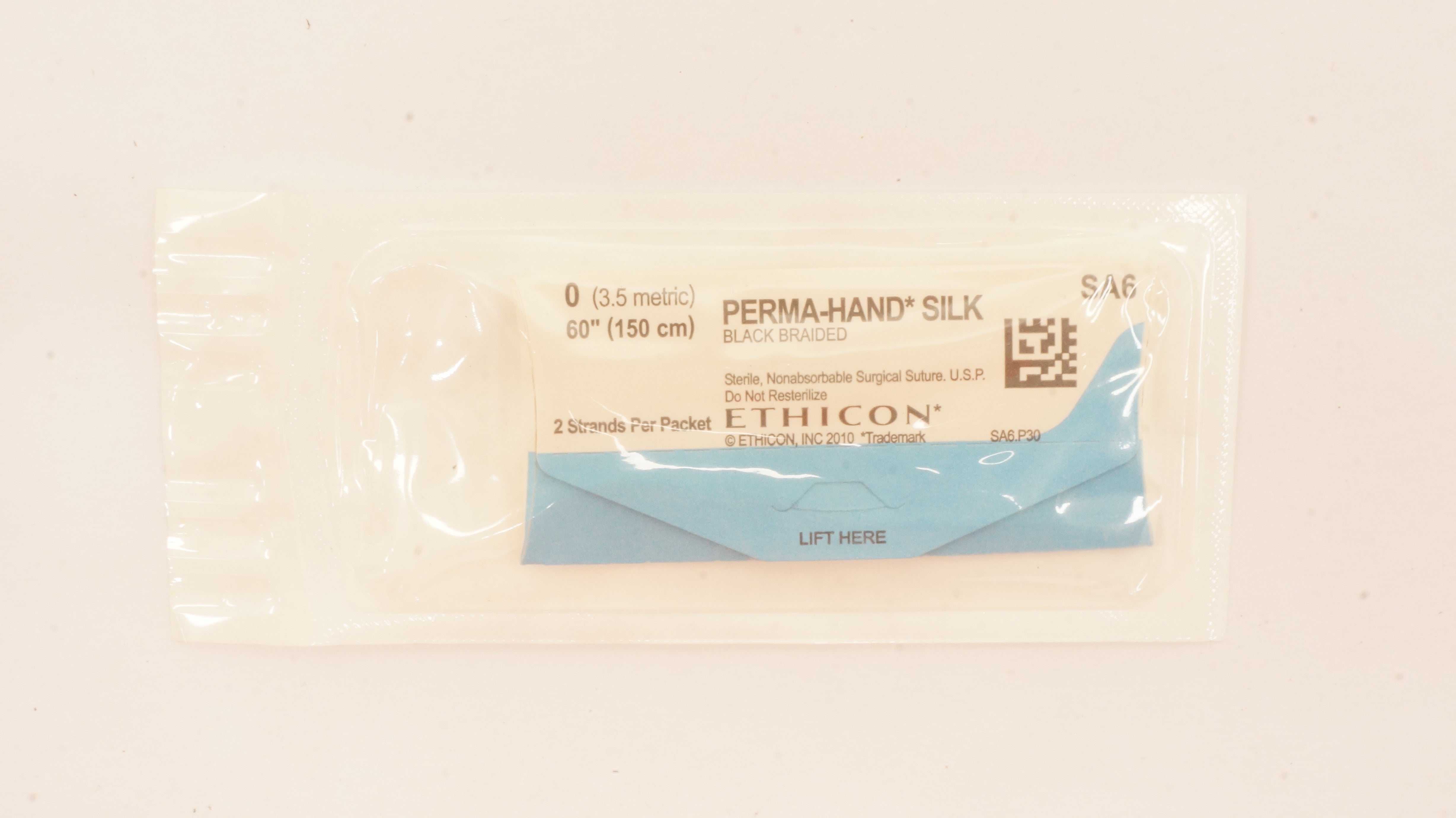 Ethicon SA6 0 PERMA-HAND SILK, Black Braided, 60inch (x)