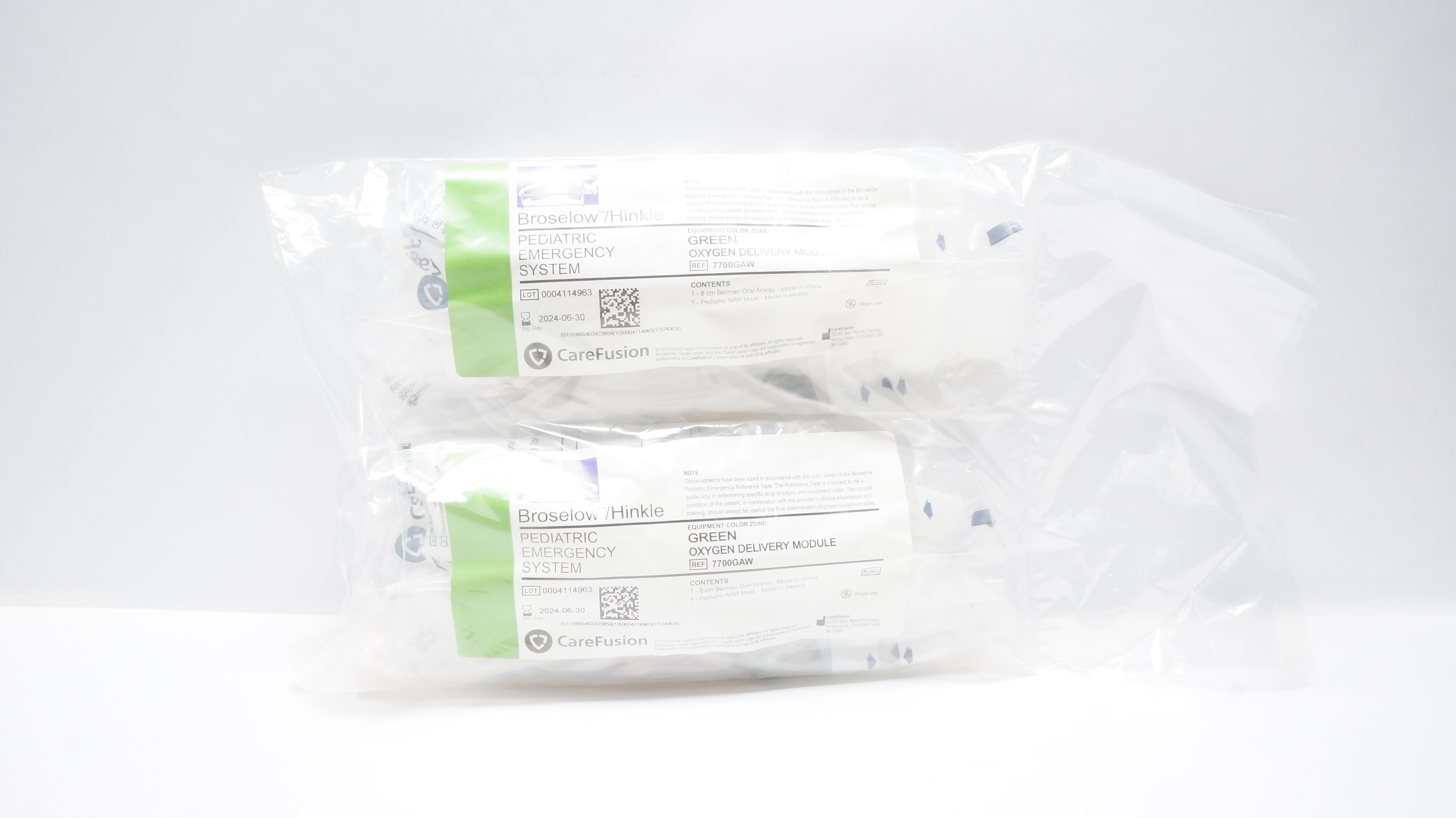 CareFusion 7700GAW Broselow/Hinkle Pediatric Emergency System Green(x)-Pack of 2