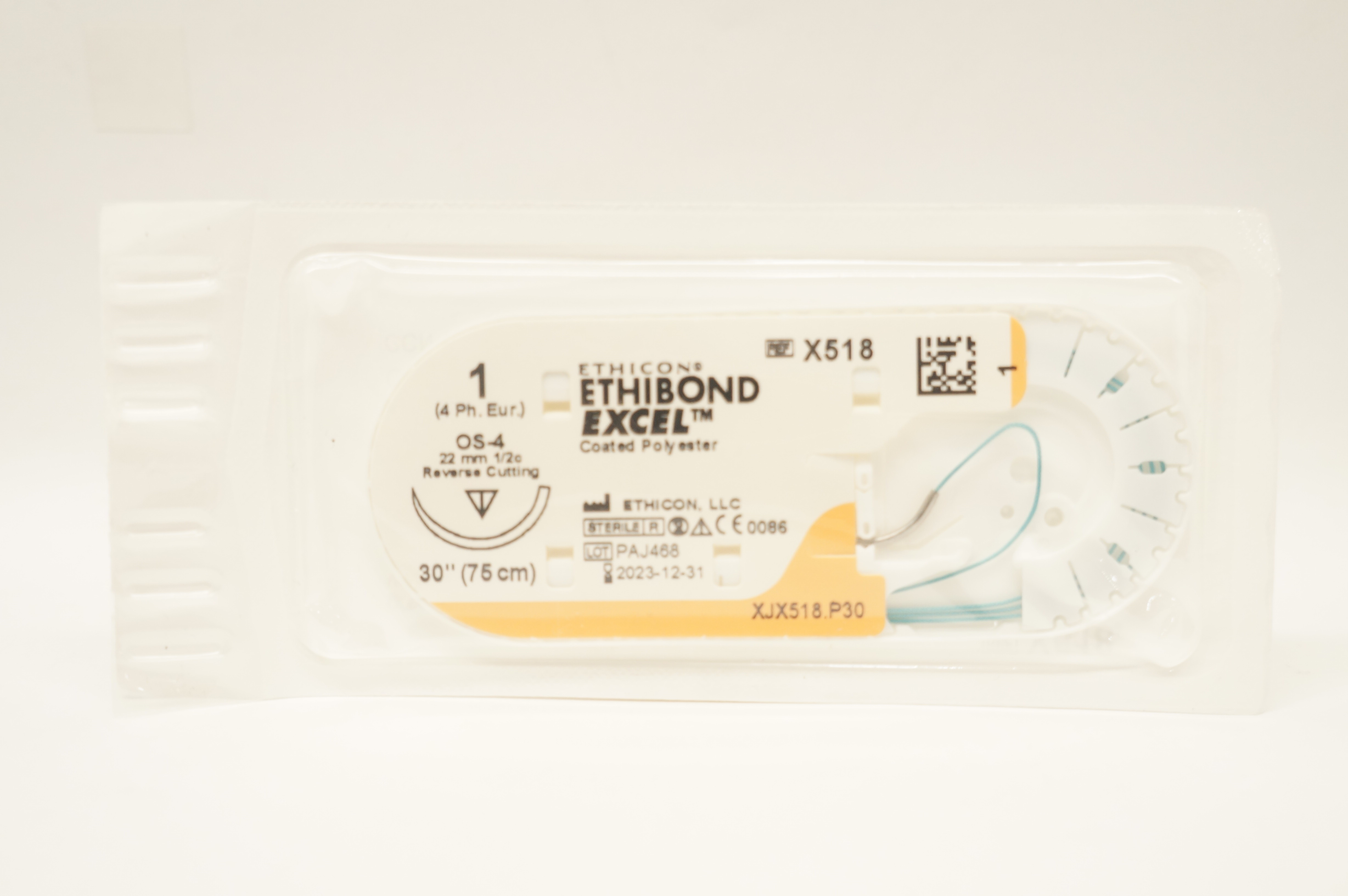 Ethicon X518 1 ETHIBOND EXCEL OS-4 22mm 1/2c Reverse Cutting 30inch