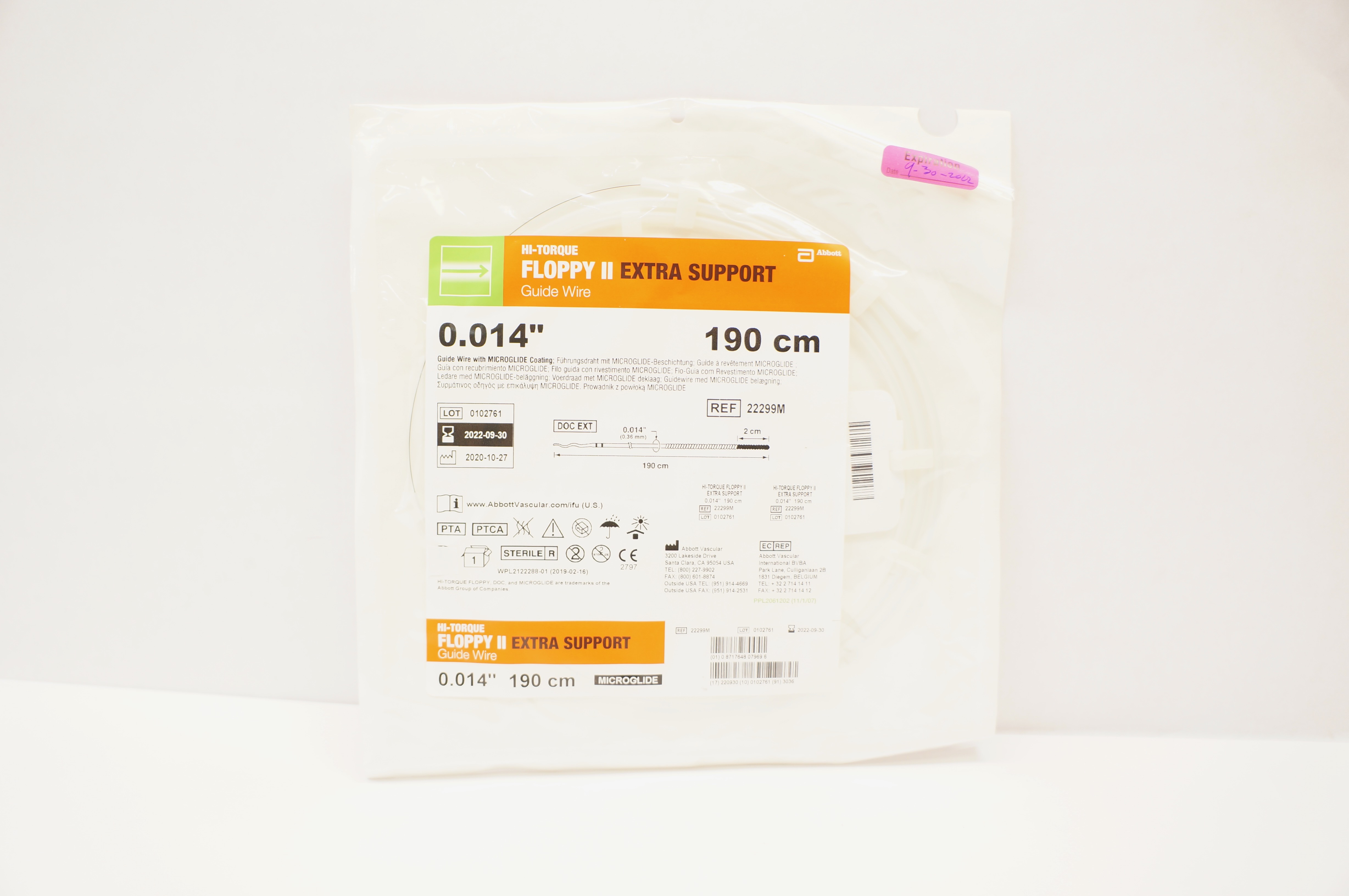 Abbott 22299M Hi-Torque Floppy II Guide Wire 0.014in x 190cm (x)