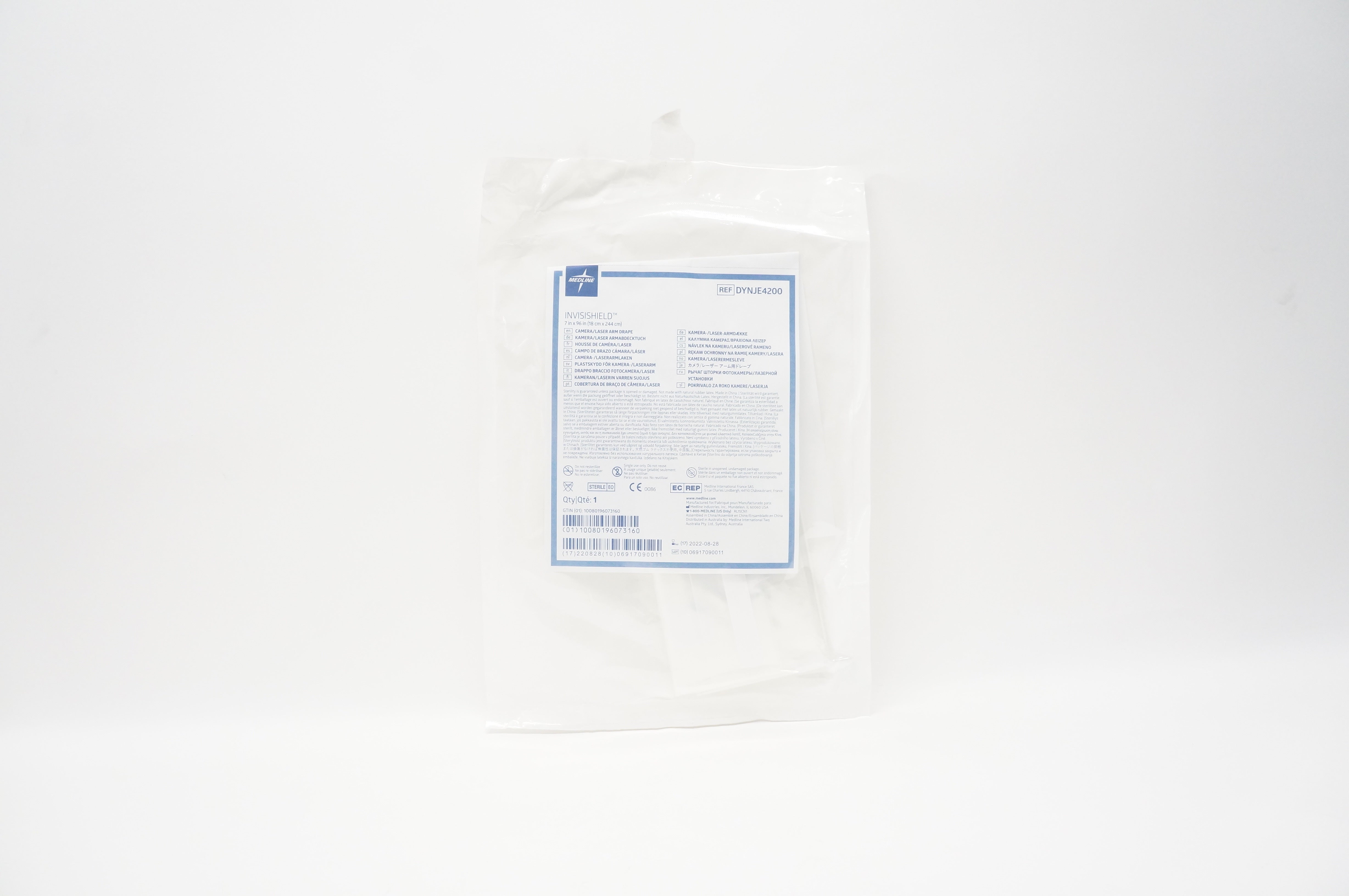 Medline DYNJE4200 Invisishield Camera Laser Arm Drape 7inch x 96inch
