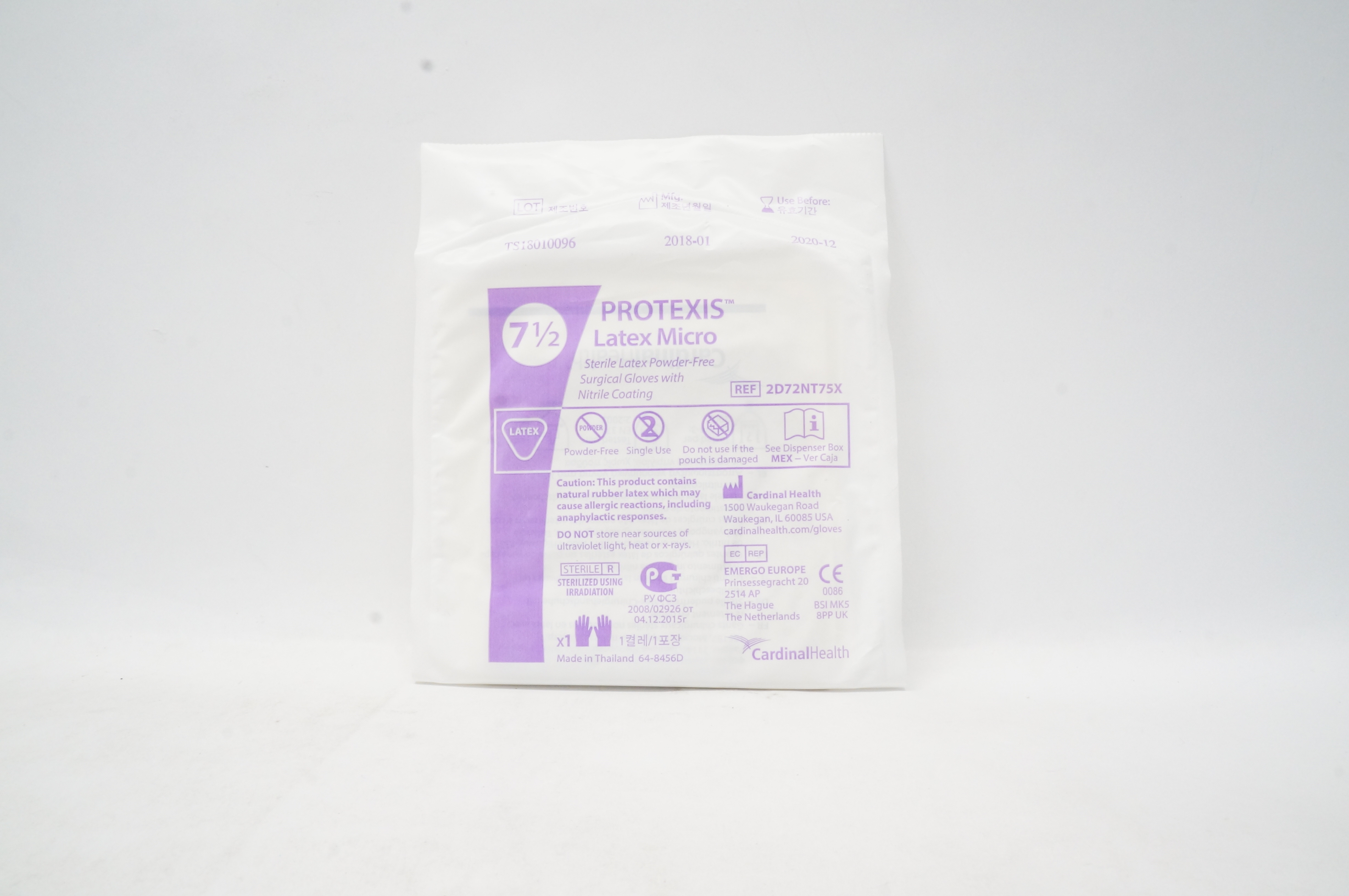 CardinalHealth 2D72NT75X Protexis Latex Micro Surgical Gloves Size 7-1/2 (x)