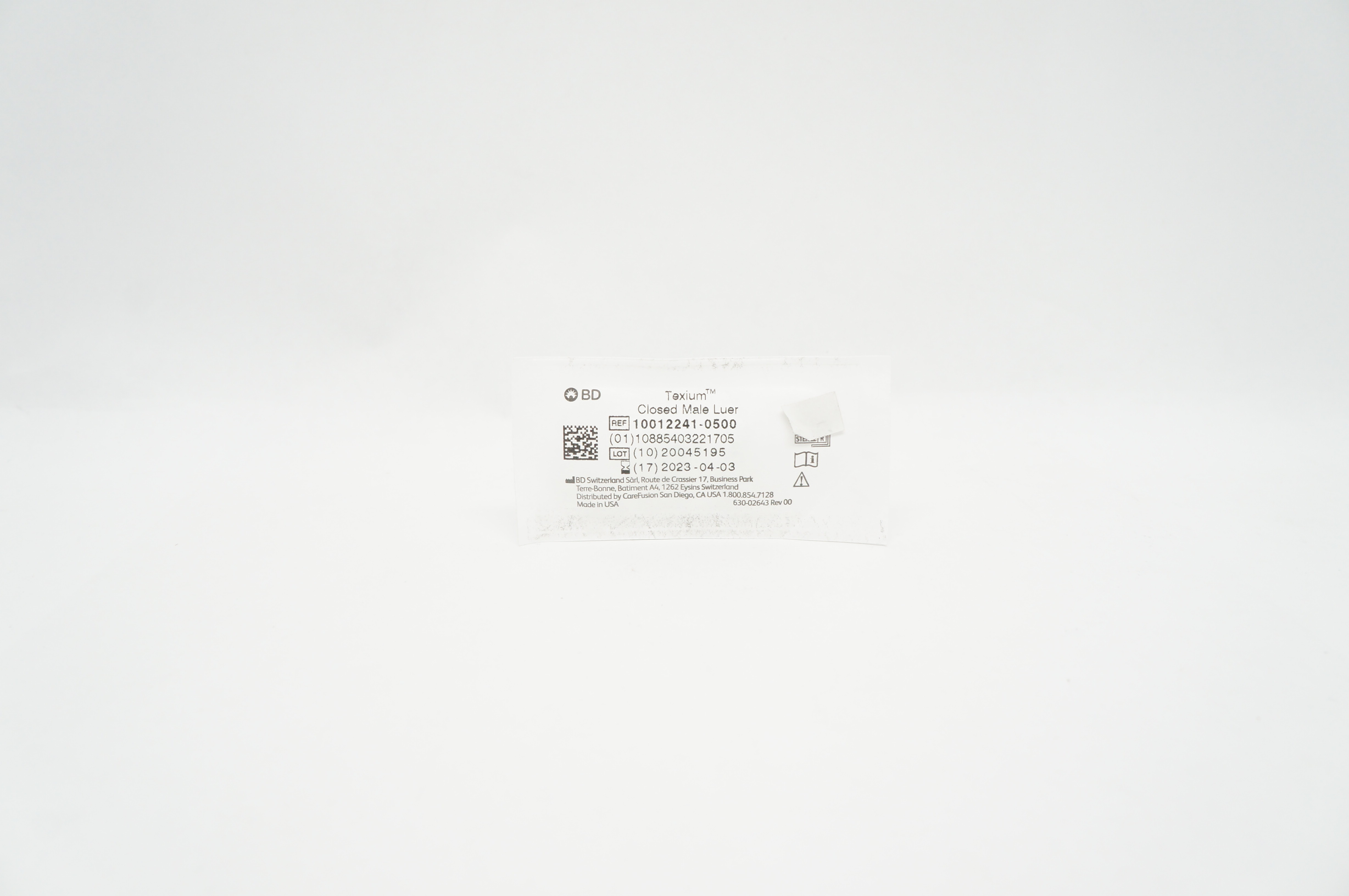 BD 10012241-0500 Texium Closed Male Luer with Female Cap 0.12ml