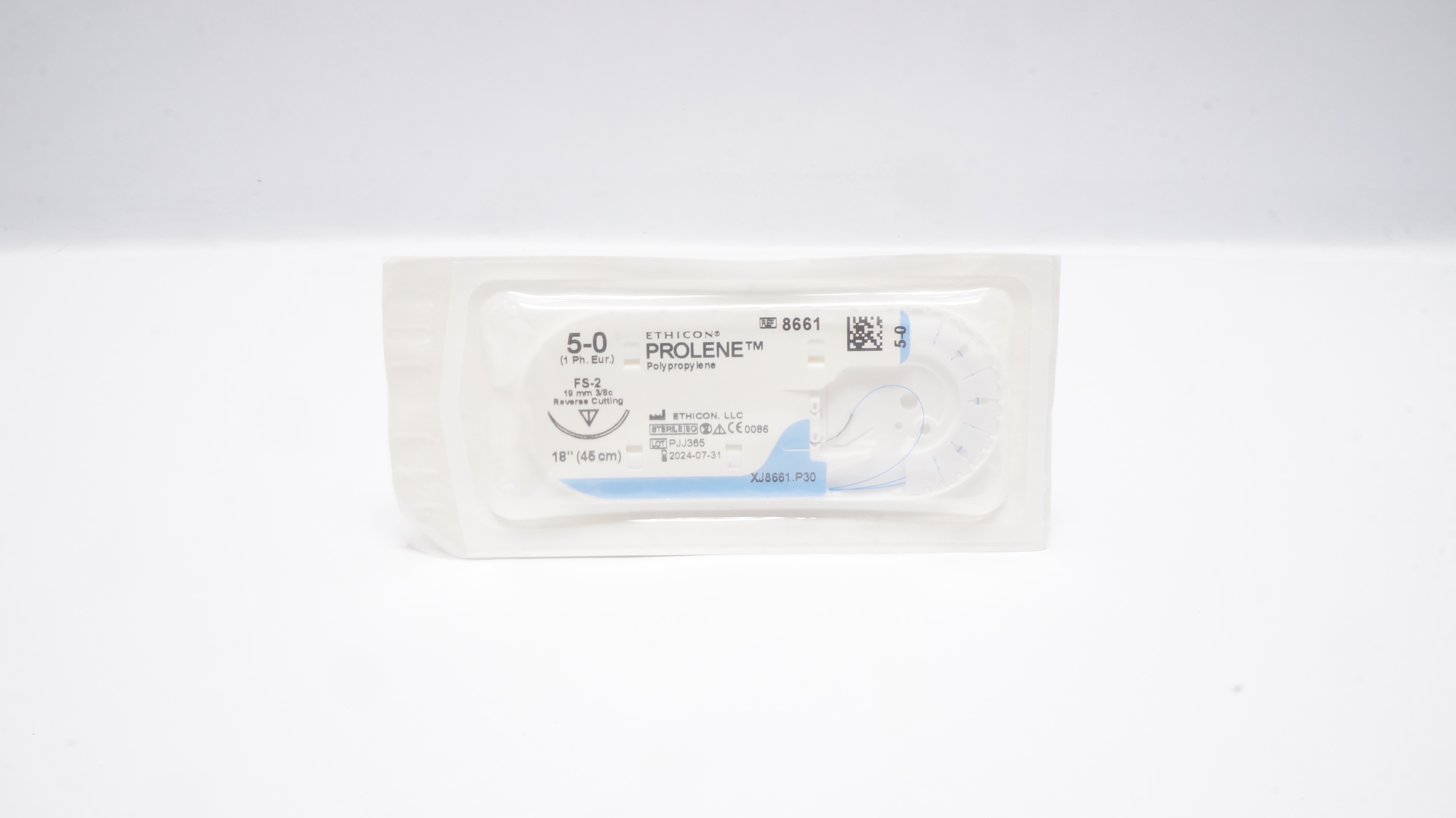 Ethicon 8661 5-0 PROLENE Stre FS-2 19mm 3/8c Reverse Cutting 18inch (x)