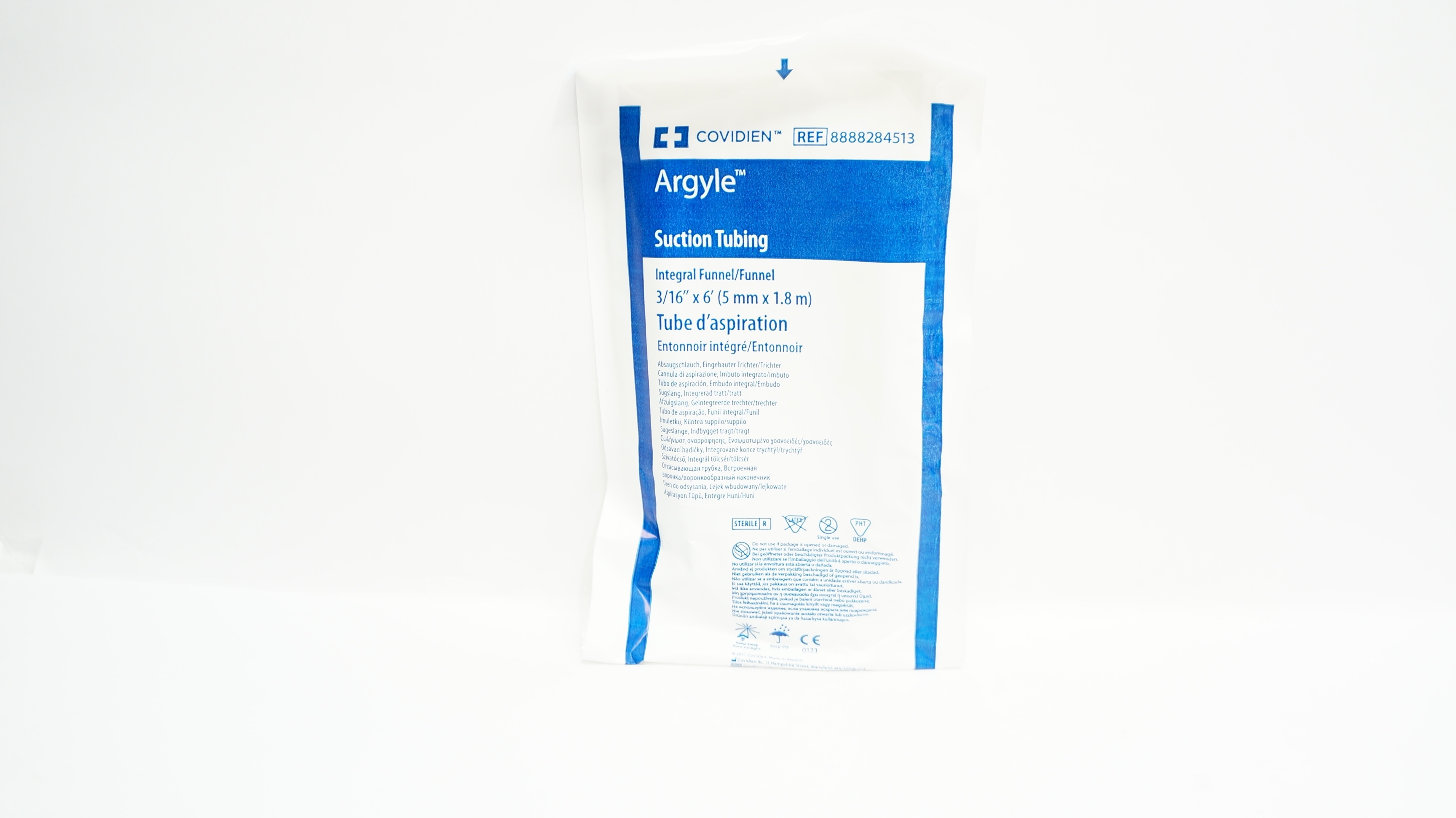 Covidien 8888284513 Argyle Suction Tubing Integral Funnel/Funnel 3/16inch x 6ft.