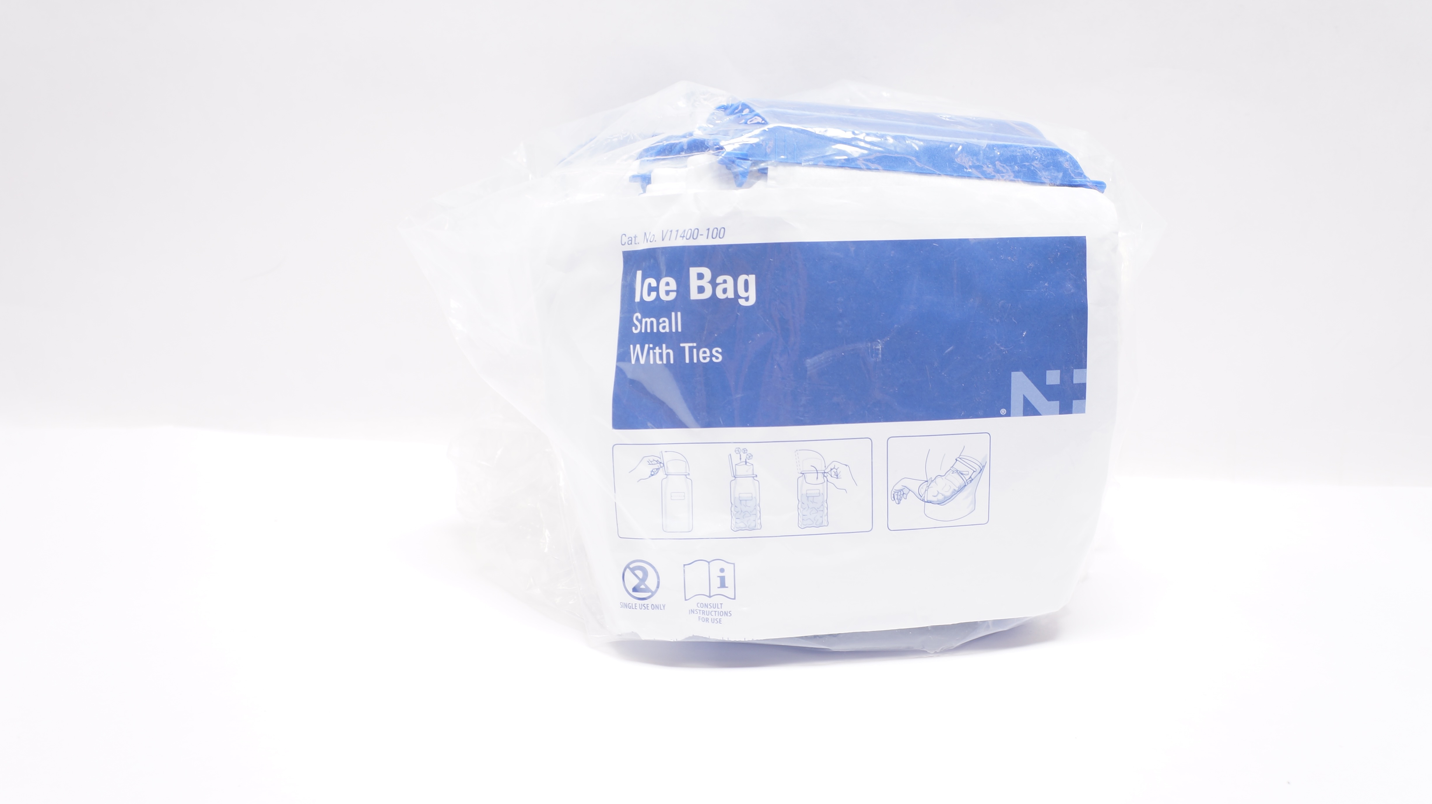 Cardinal Large Ice Pack Cardinal Health V11400-100 NOVAPLUS Ice Bag Small With Ties - Pack of 50