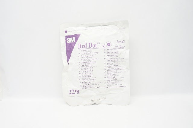 3M 2238 Red Dot Monitoring Electrode W/Soft Cloth & Solid Gel Pack of 50 (x)