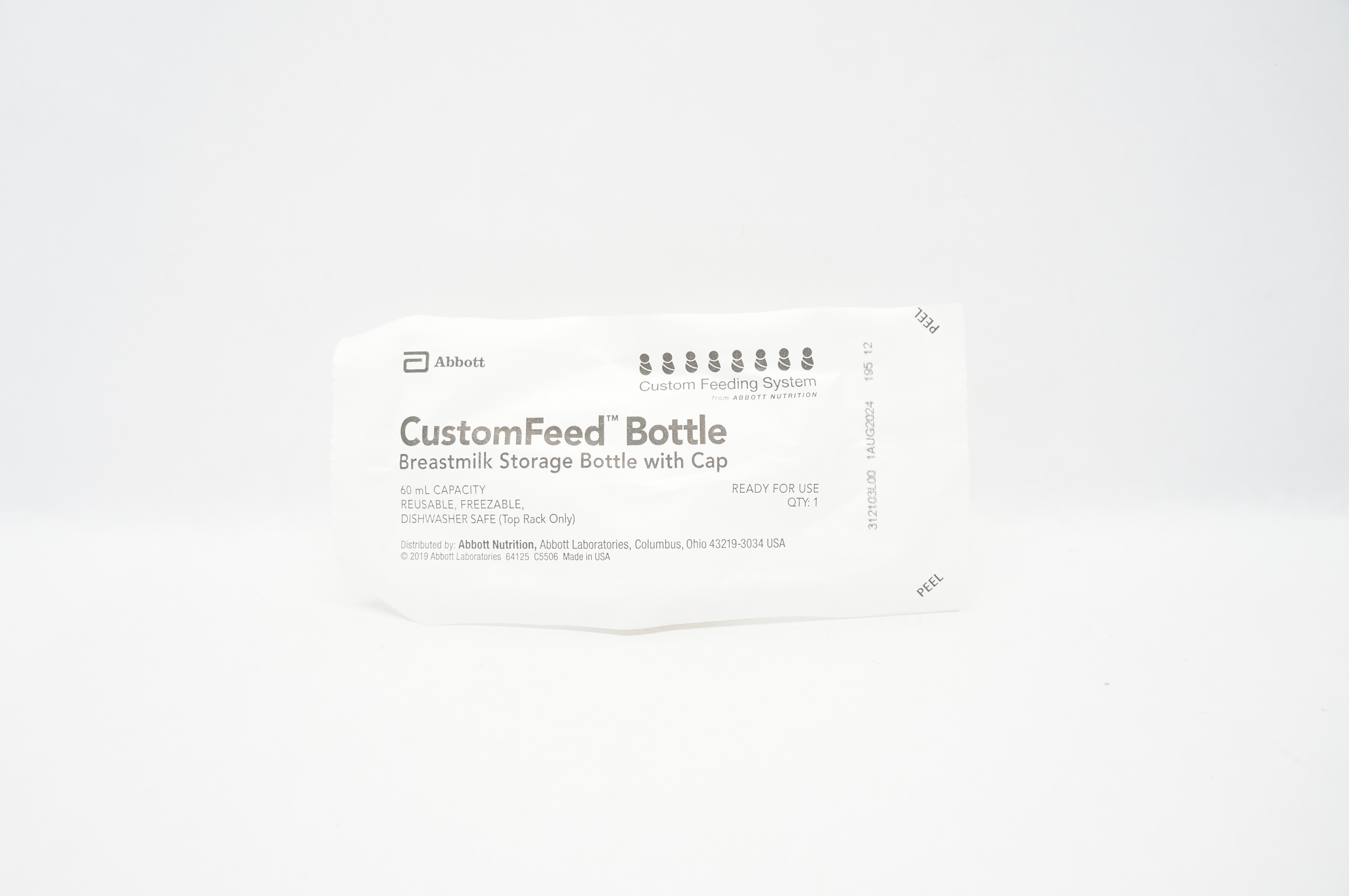 Abbott CustomFeed Breastmilk Storage Bottle With Cap 60 mL