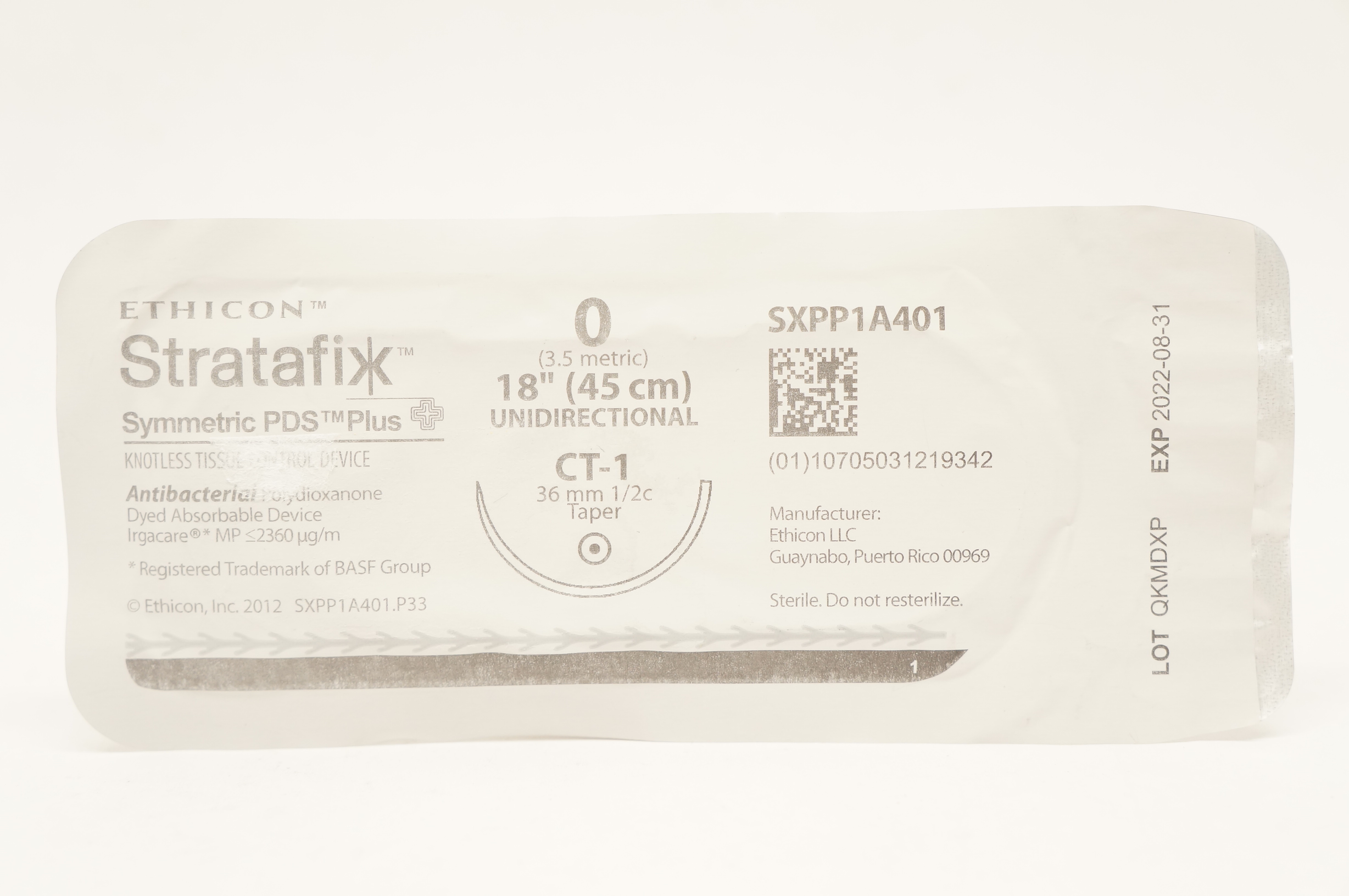 Ethicon SXPP1A401 0 Symmetric PDS Plus CT-1 36mm 1/2c Taper 18inch (x)