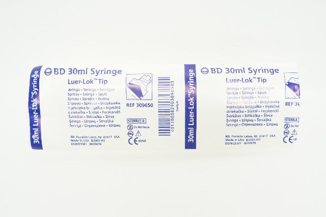 BD 309650 Luer-Lok Tip Syringe 30ml