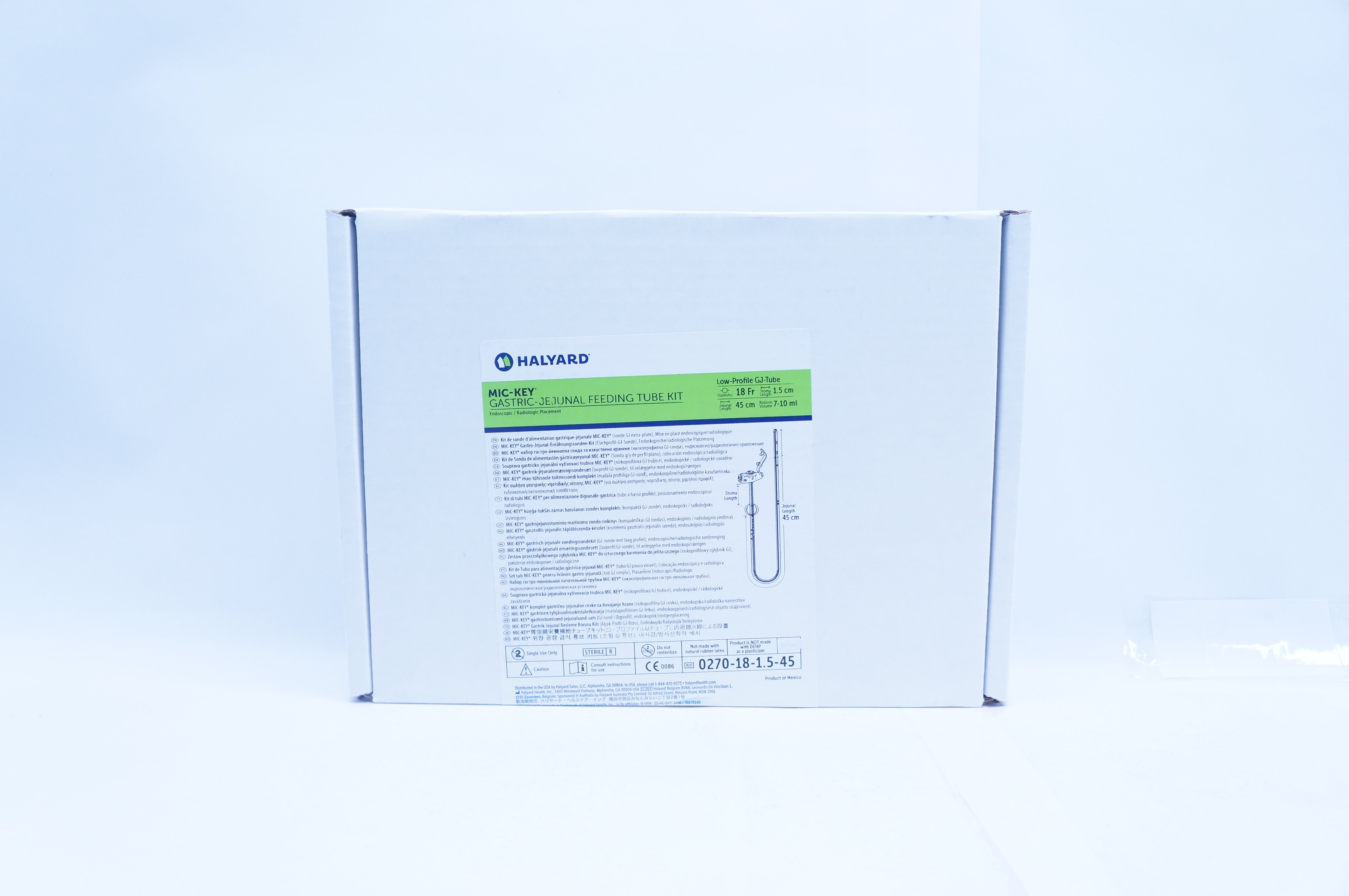 Halyard 0270-18-1.5-45 MIC-KEY Gastric-Jejunal Feeding Tube Kit 18Fr. (x)