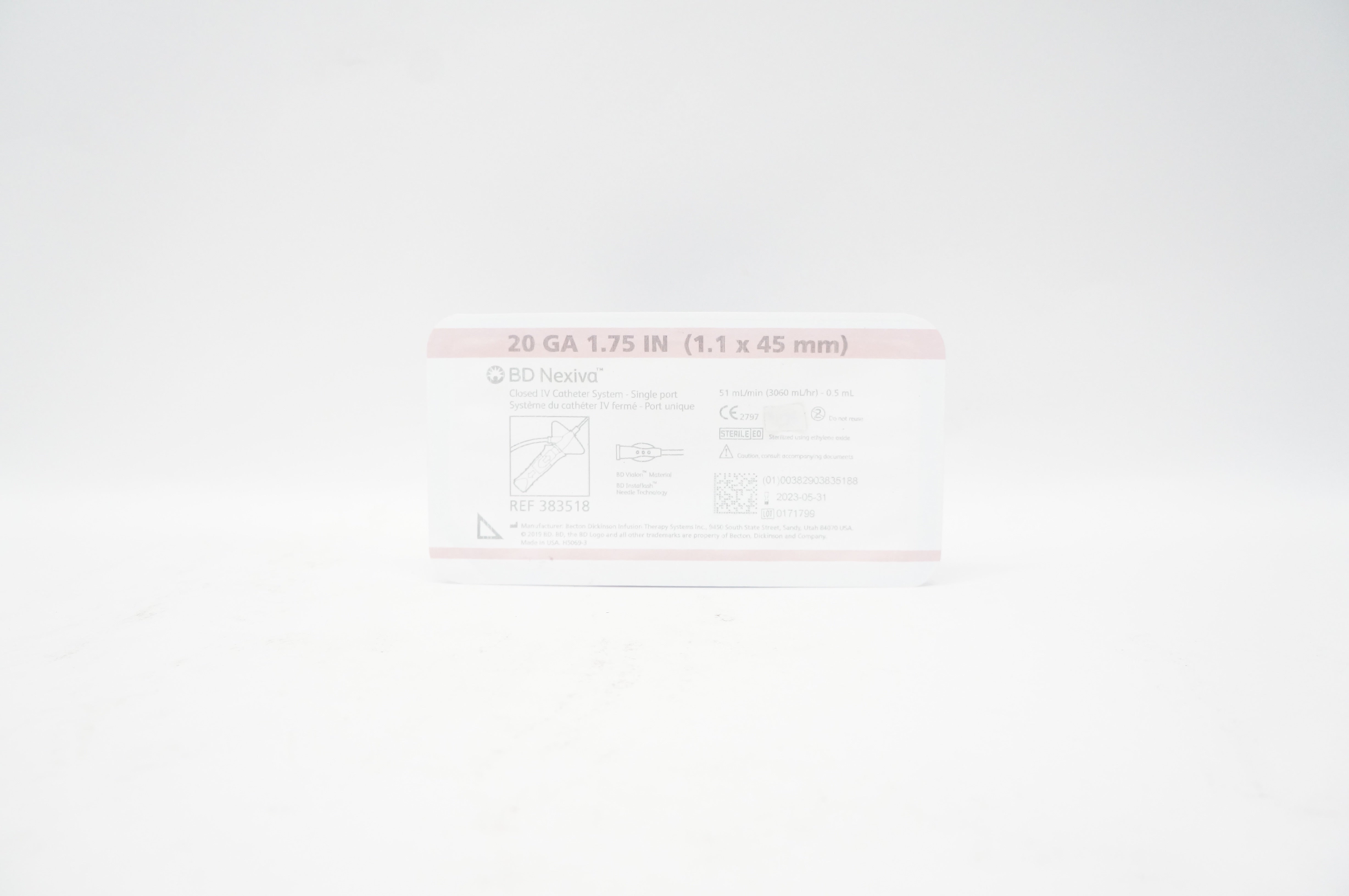 BD 383518 Nexiva Closed IV Cath. System 20GA x 1.75inch