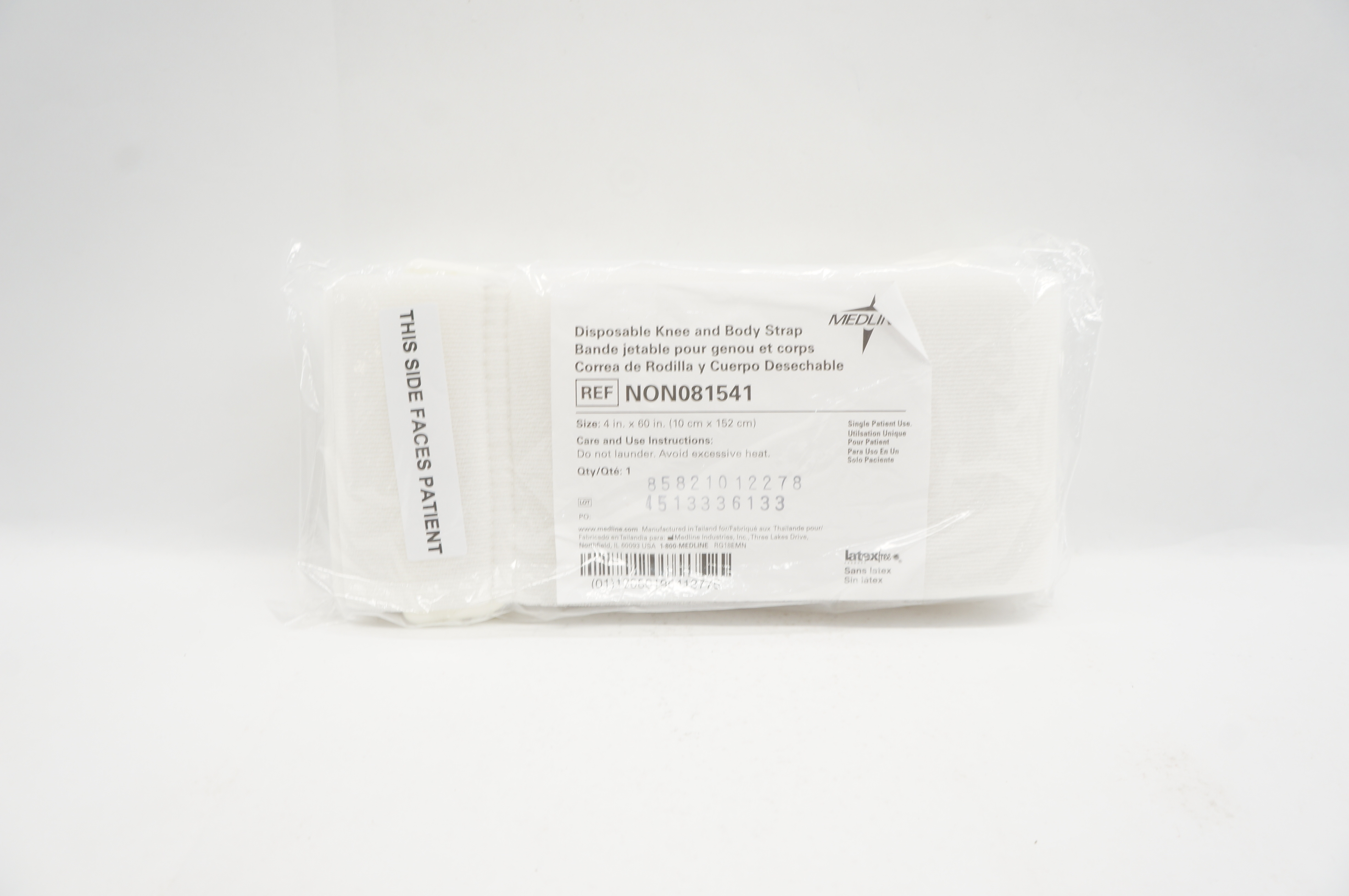 Medline NON081541 Disposable Knee and Body Strap, 1 Pair 4 inch x 60 inch