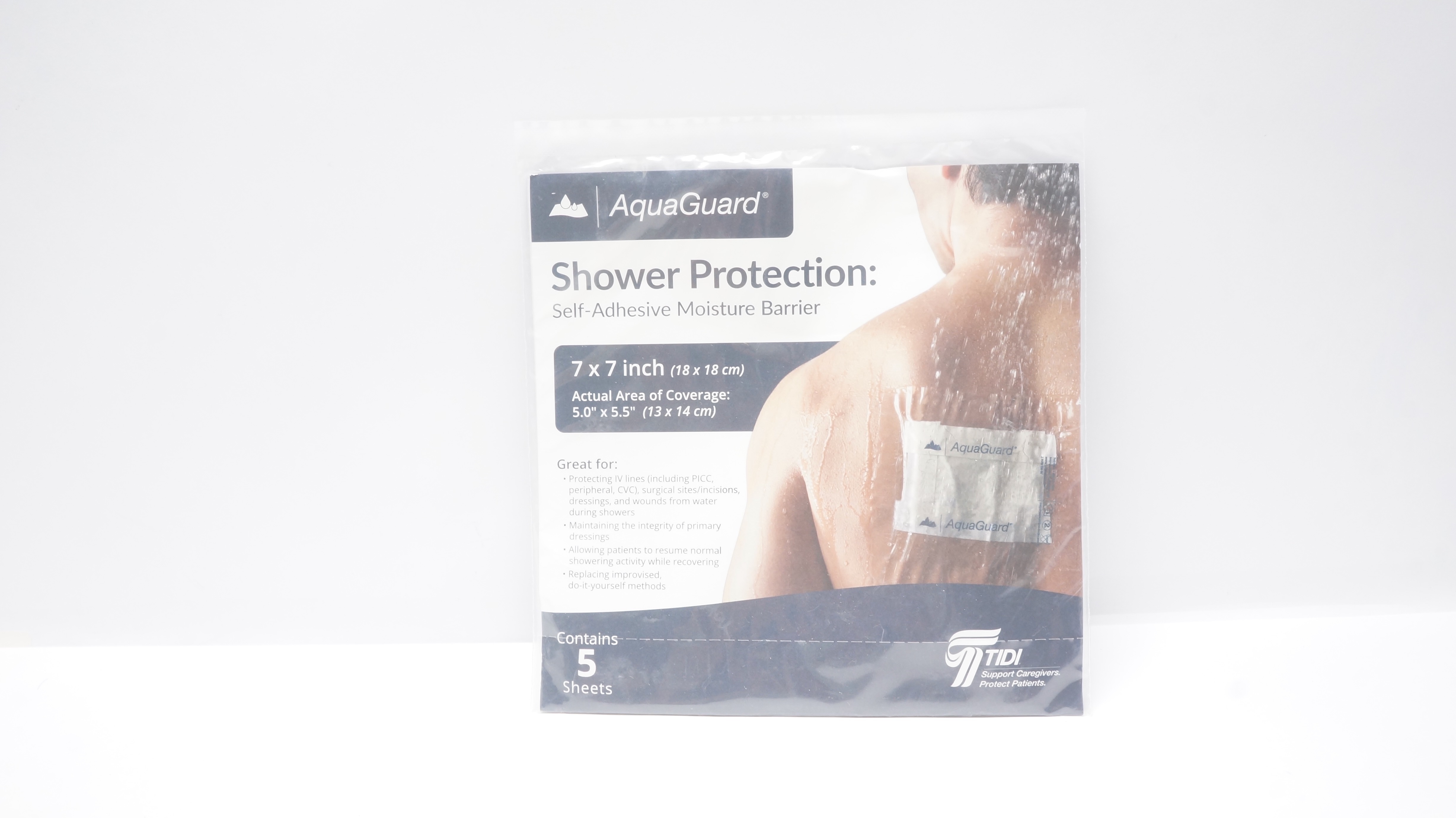 TIDI 50010-RBX AquaGuard Self-Adhesive Moisture Barrier 7 x 7inch - Pack of 5