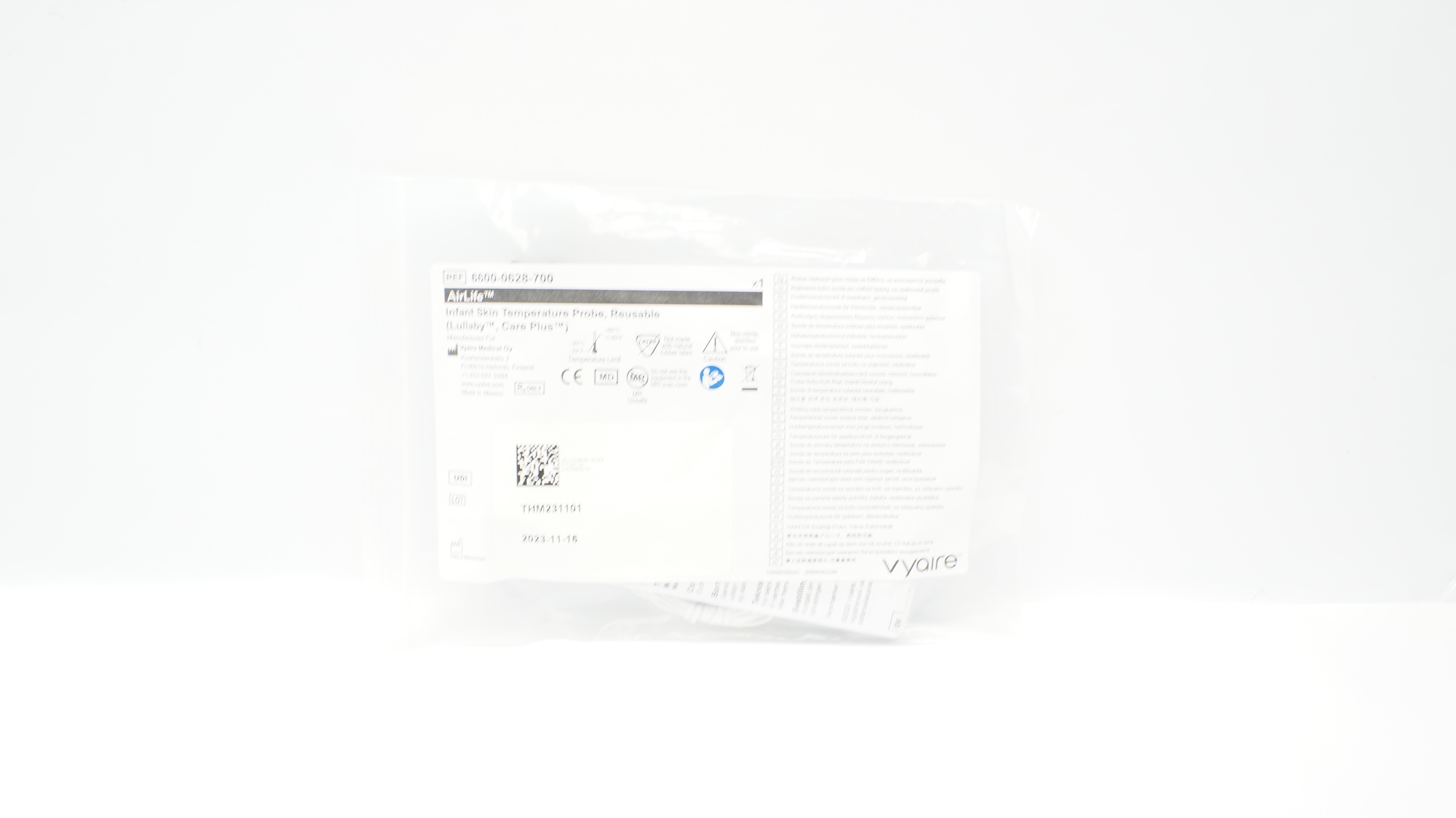 Vyaire 6600-0628-700 AirLife Infant Skin Temperature Probe, Reusable