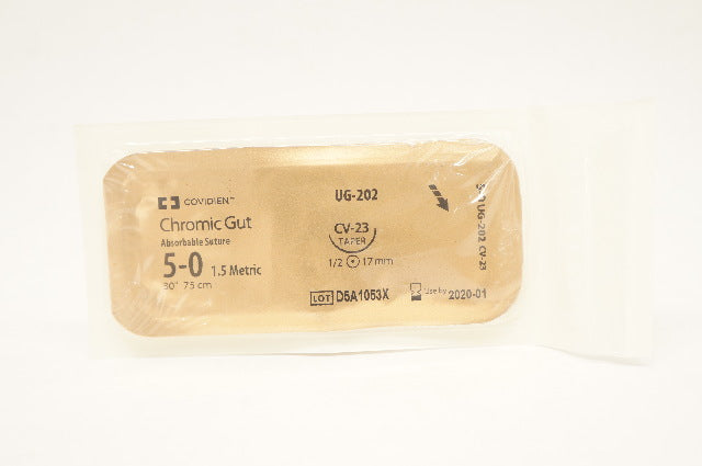 Covidien UG-202 5-0 Chromic Gut, CV-23 Taper, 1/2 17mm, 30inch (x)