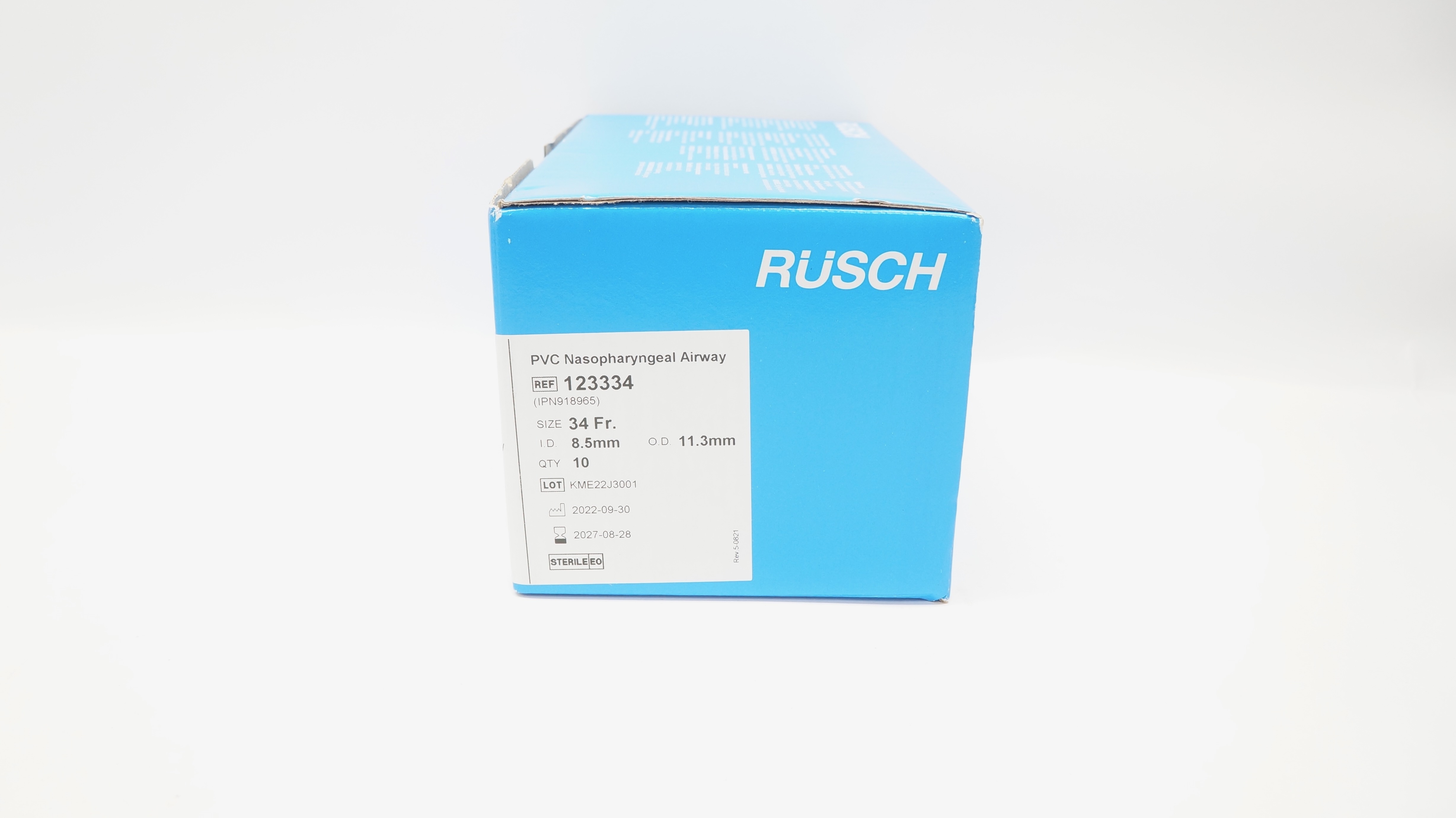 Rusch 123334 Teleflex PVC Nasopharyngeal Airway 34Fr, ID 8.5mm, OD 11.3mm - Box of 10