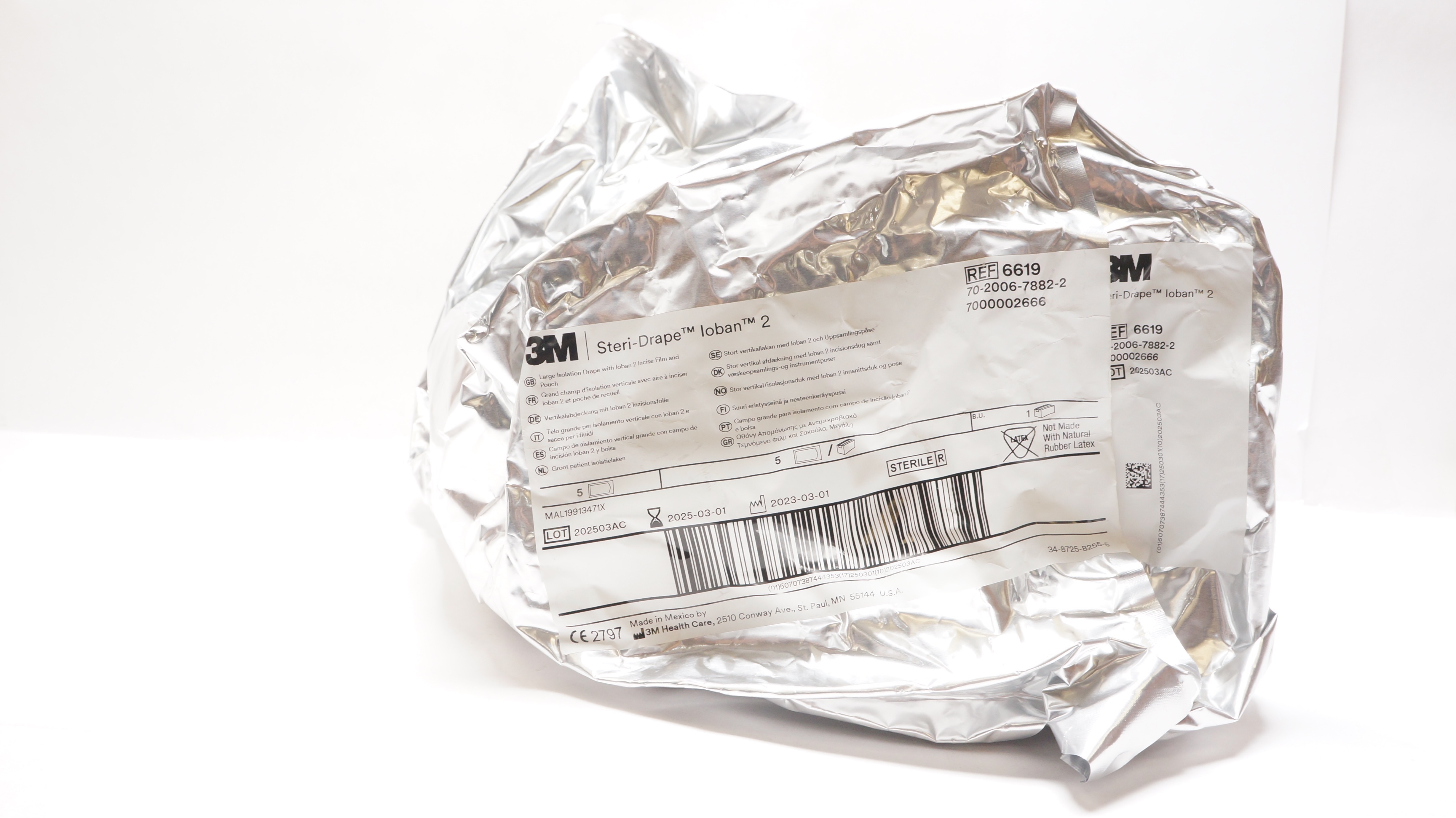 3M 6619 Steri-Drape Large Isolation Drape w/Incise Film & Pouch - Pack of 5
