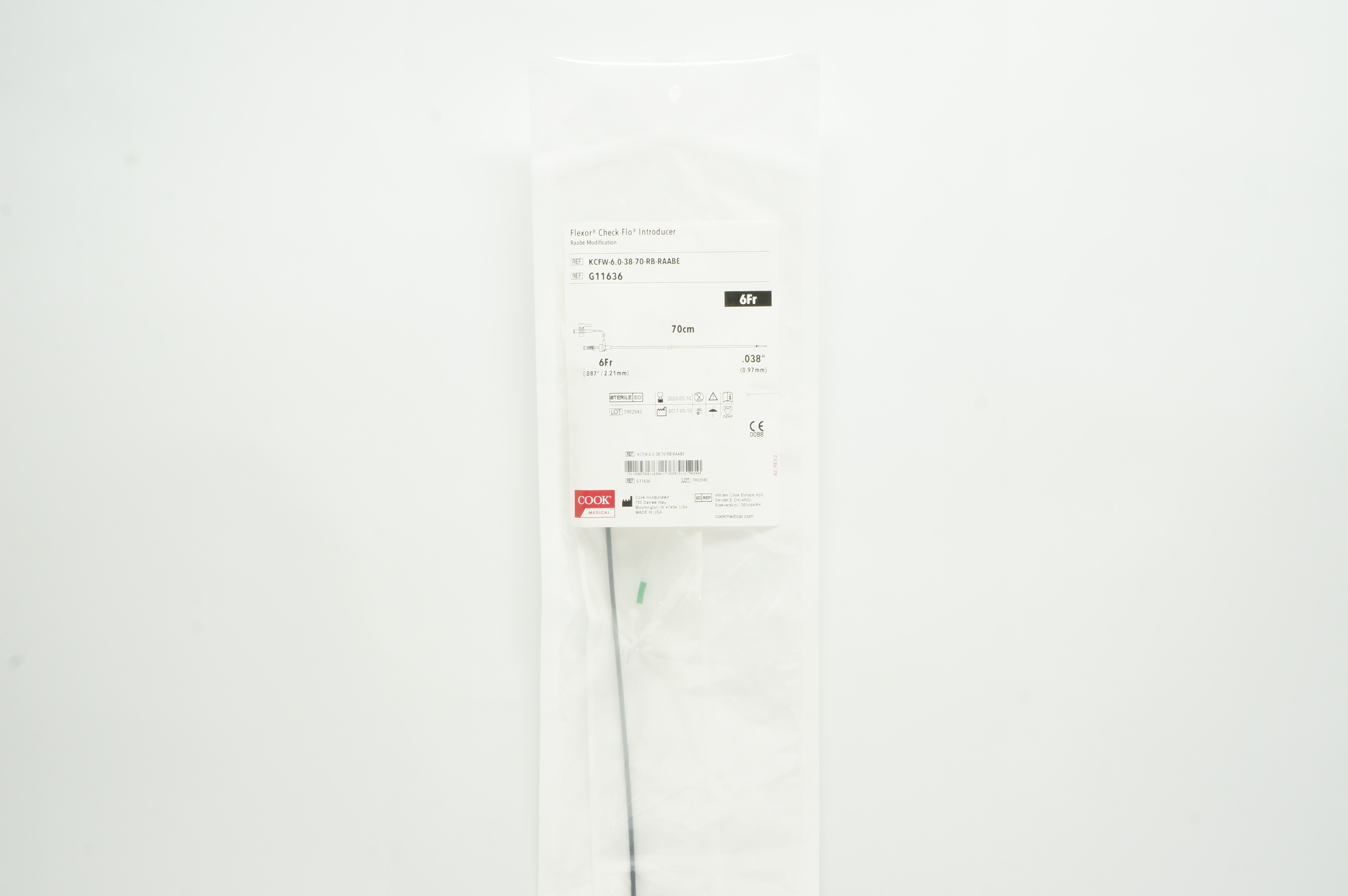 Cook Medical G11636 Flexor Check-Flo Introducer Modification 6Fr x 70cm (x)