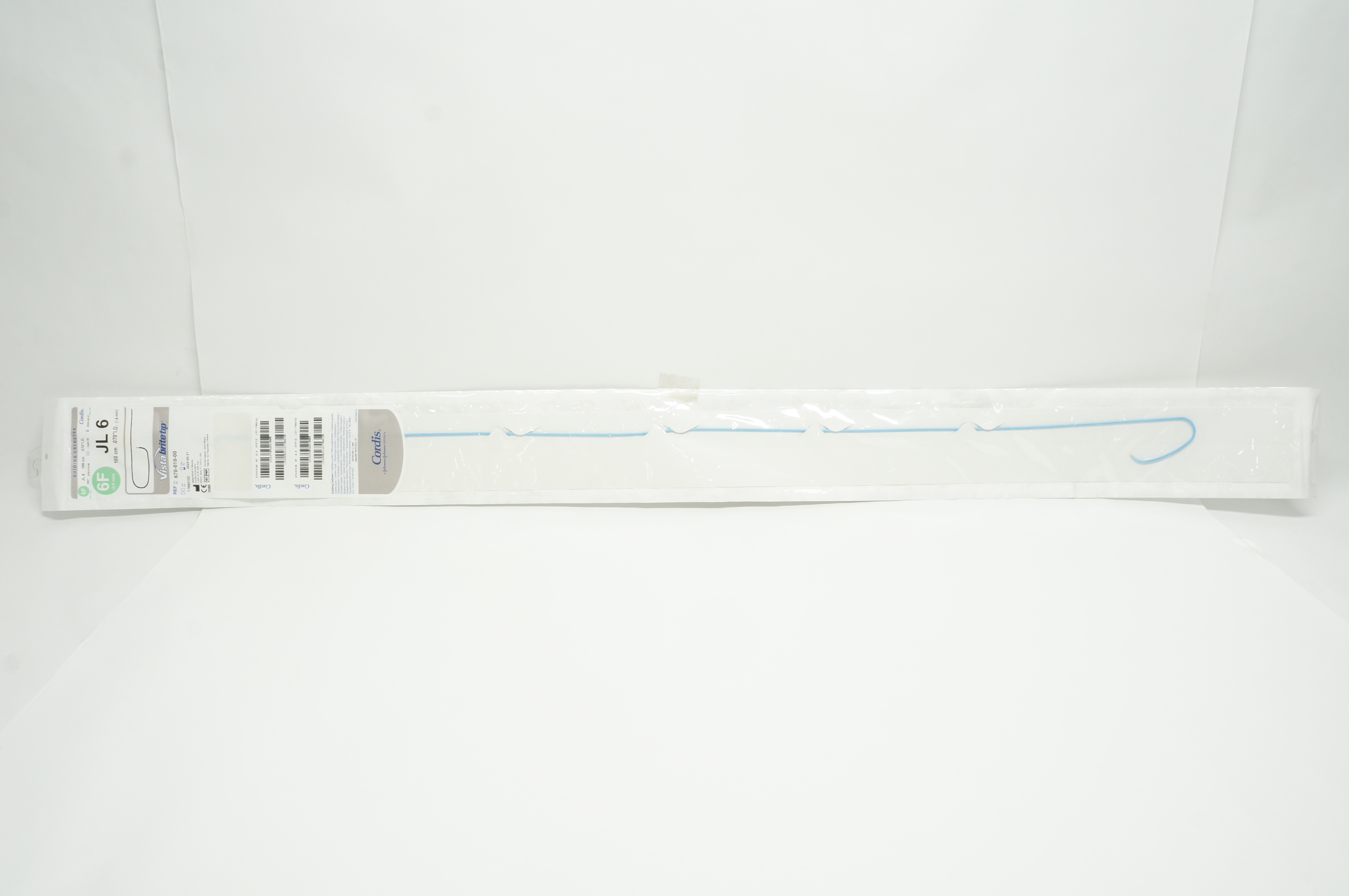 Cordis 670-010-00 Guiding Cath. JL 6 6F x 100cm x .070inch (x)
