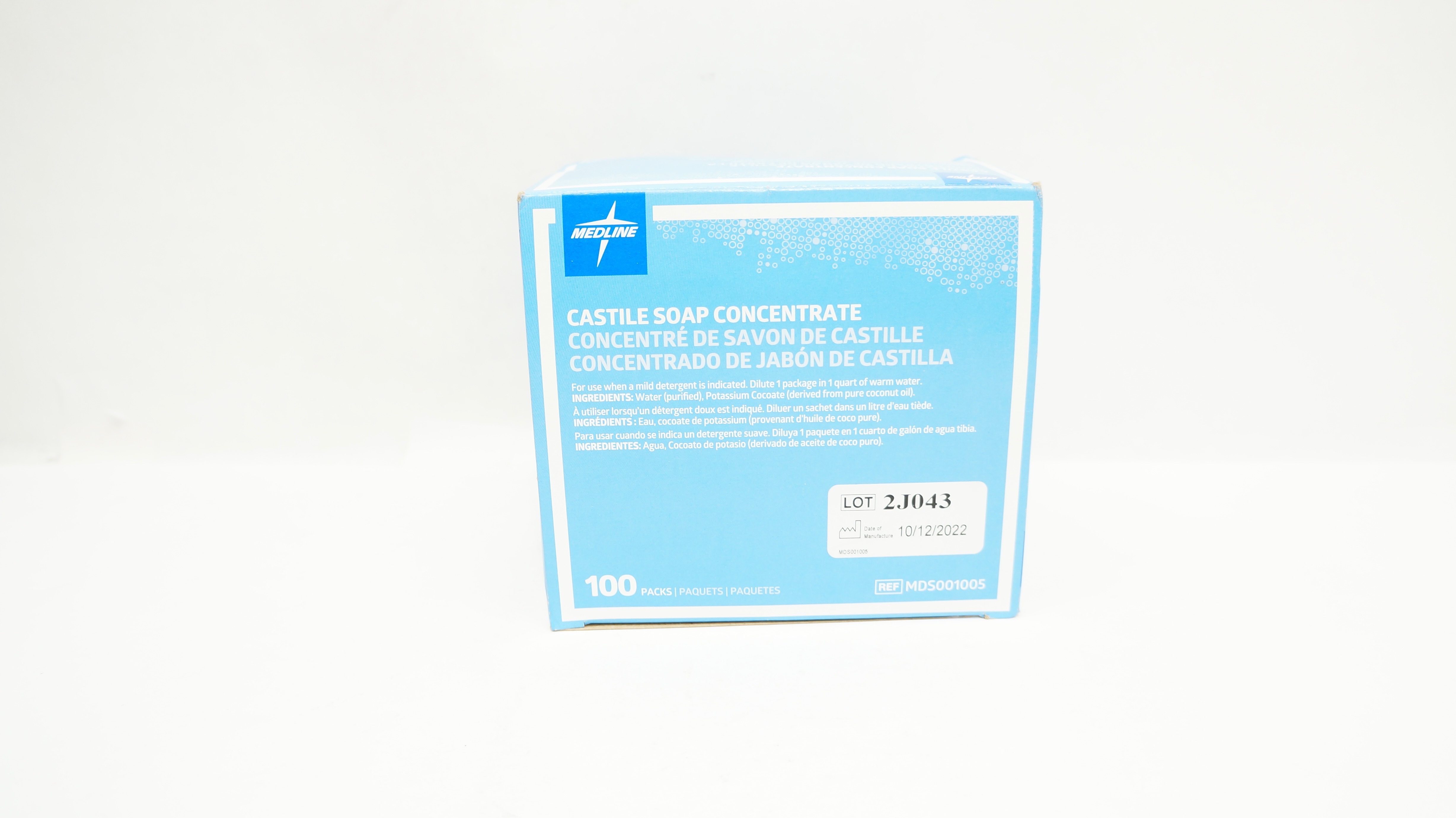 Medline MDS001005 Castile Soap Concentrate - Box of 100
